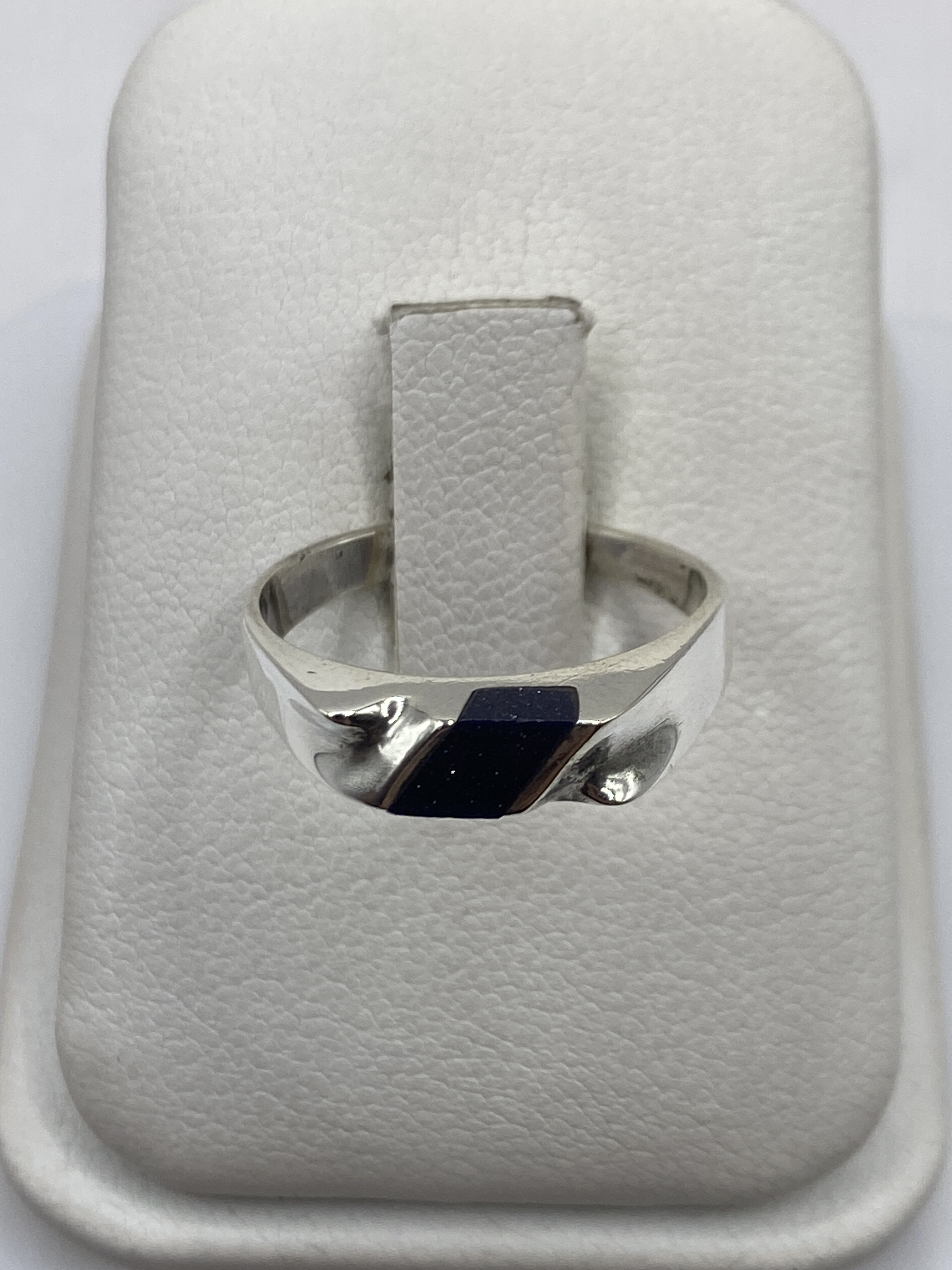 Anillo de Plata 925 con Piedra Negra — Minimalista