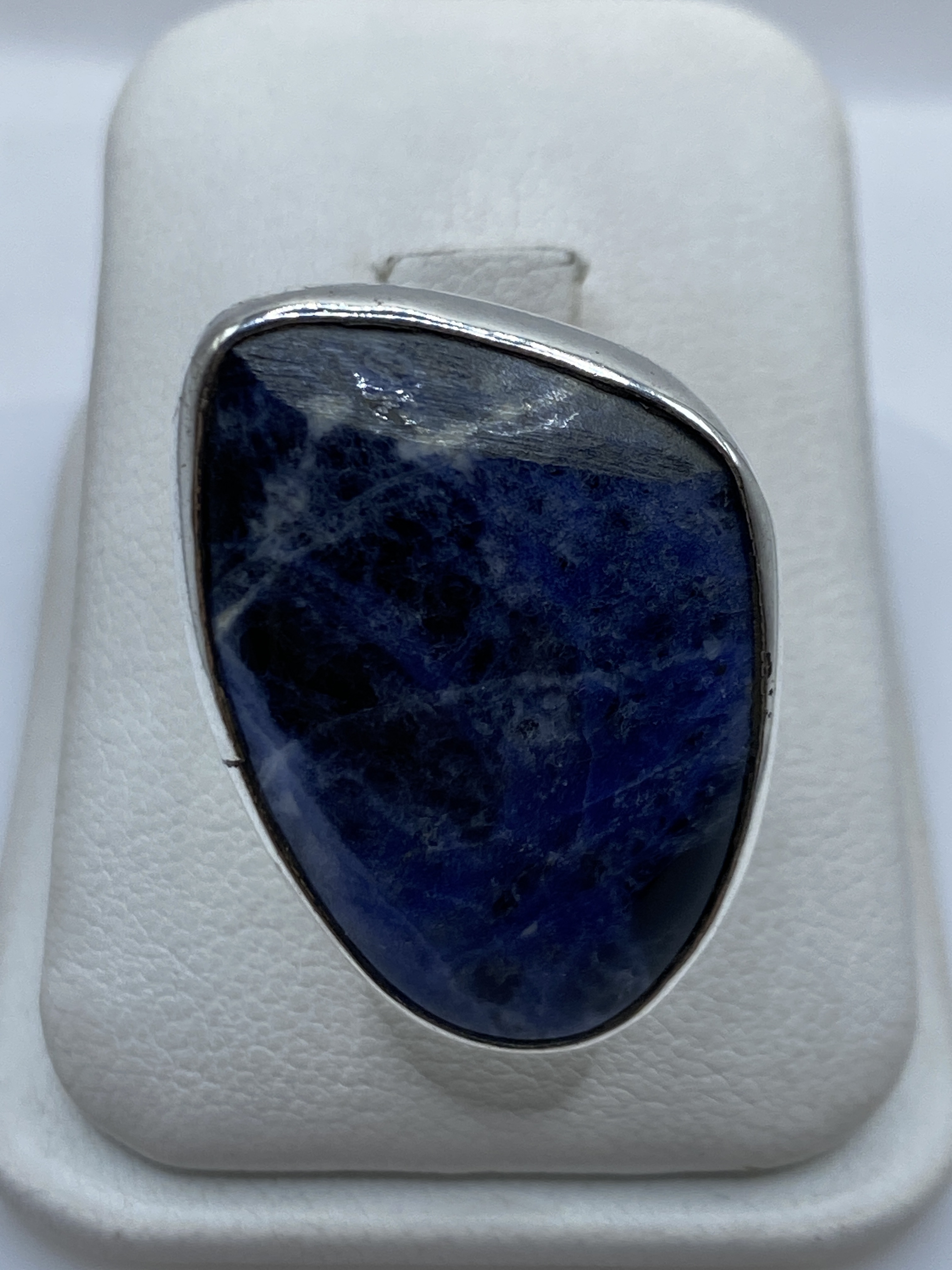 Anillo de Plata 950 Ajustable con Piedra Azul — Taxco