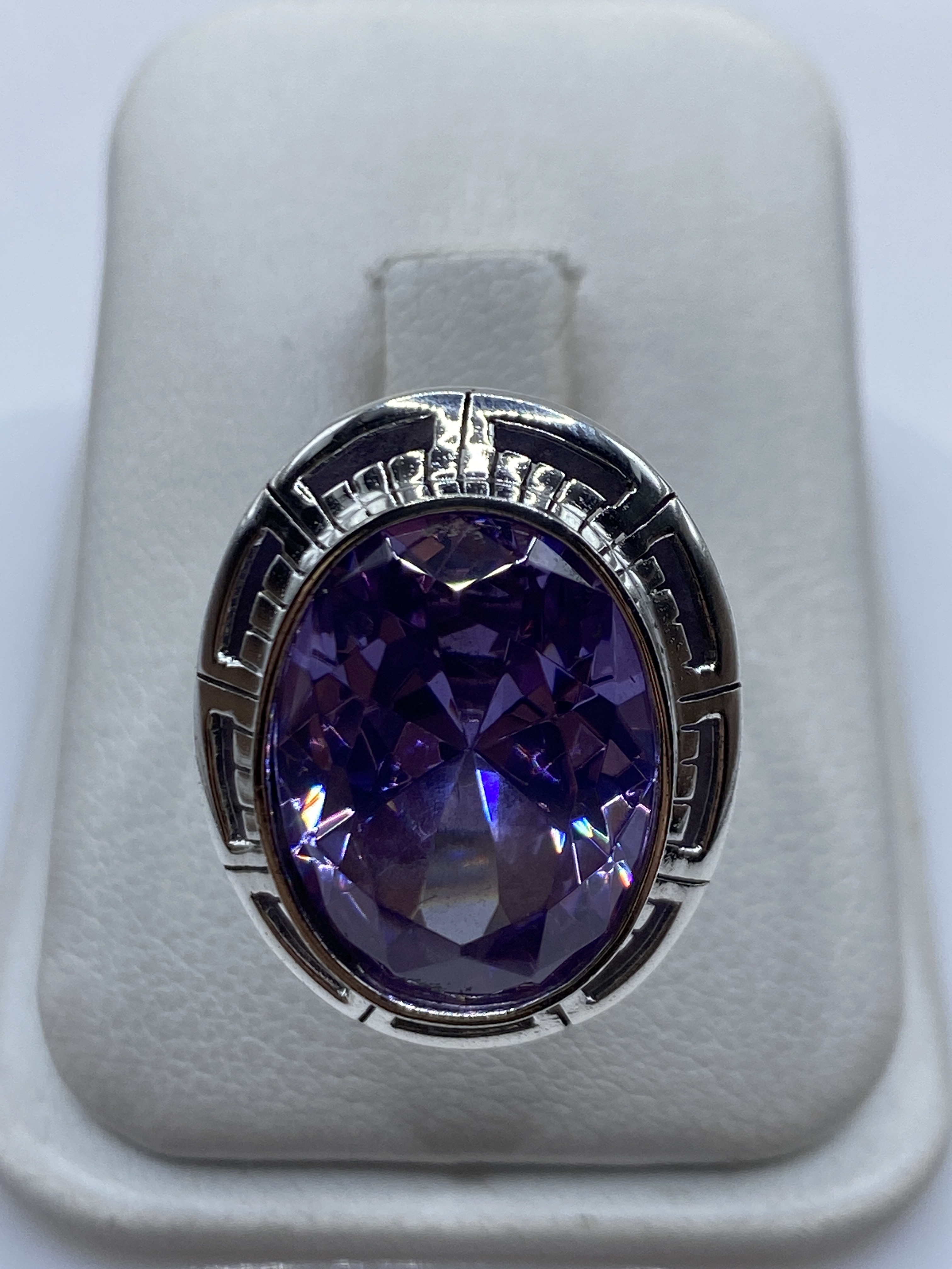 Anillo Ajustable Plata Circonia Lavanda — Taxco .925
