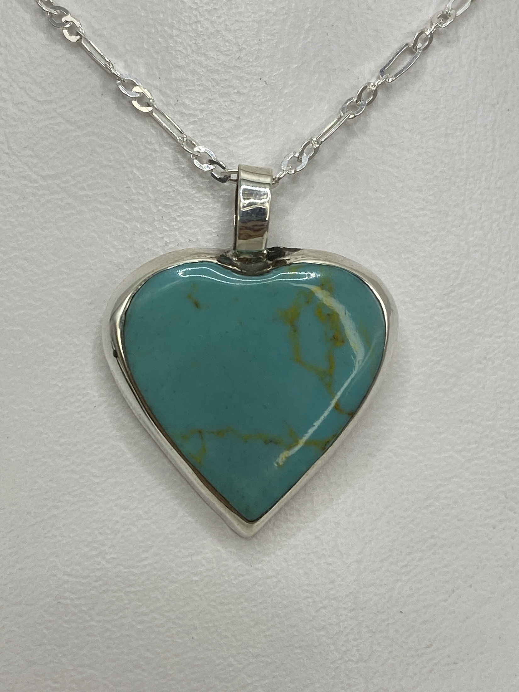 Dije de Plata Corazón con Turquesa — Taxco 925