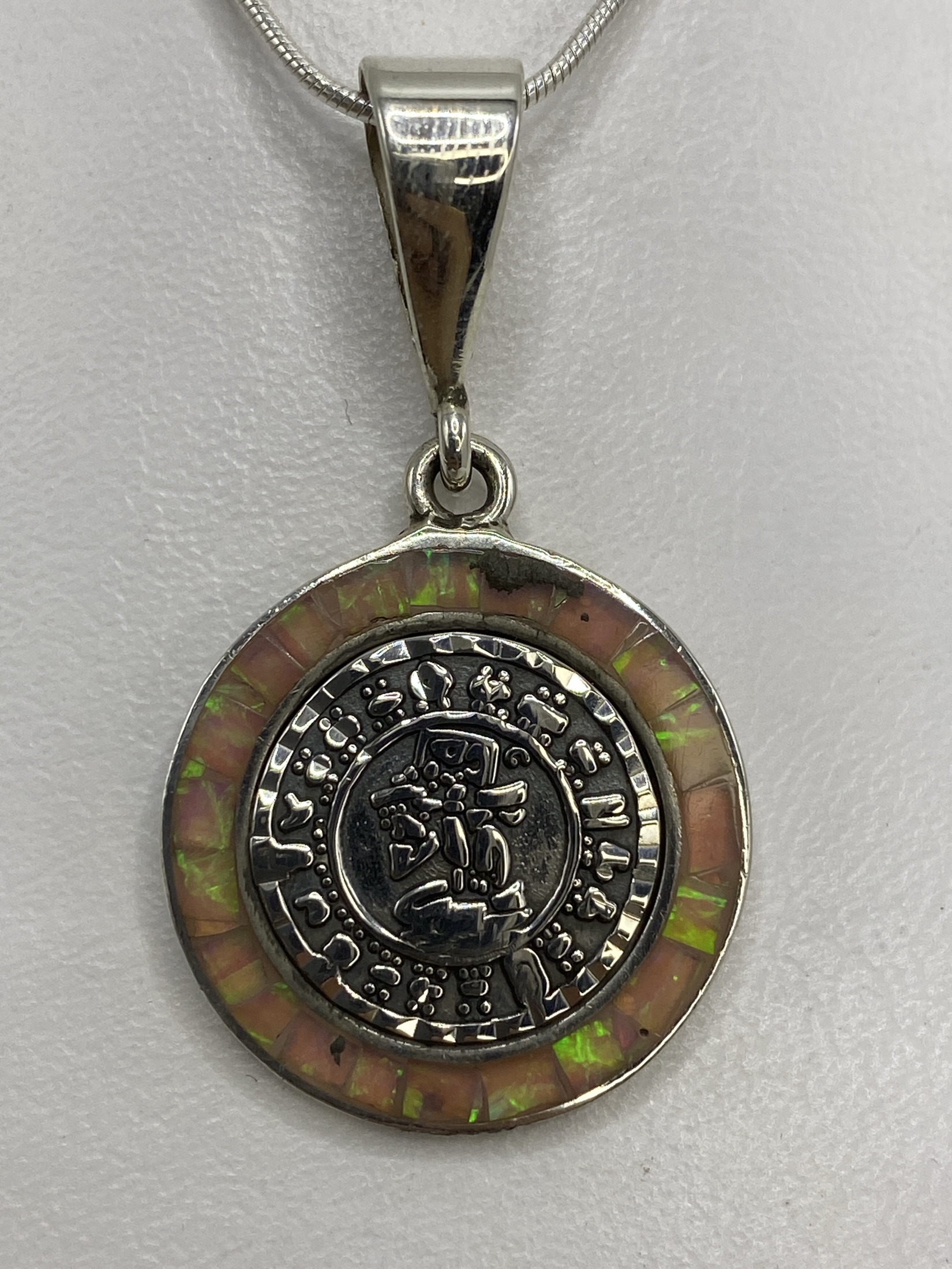 Dije Prehispánico Plata 950 — Calendario Azteca Taxco
