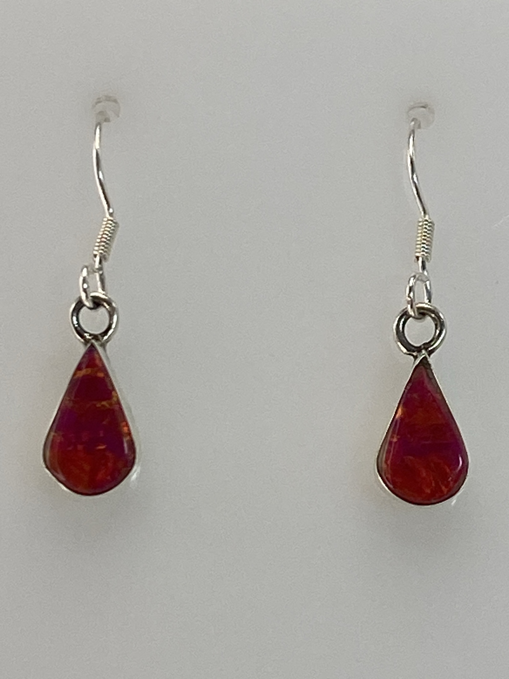 Aretes de Plata 950 con Ópalo de Fuego Rosa