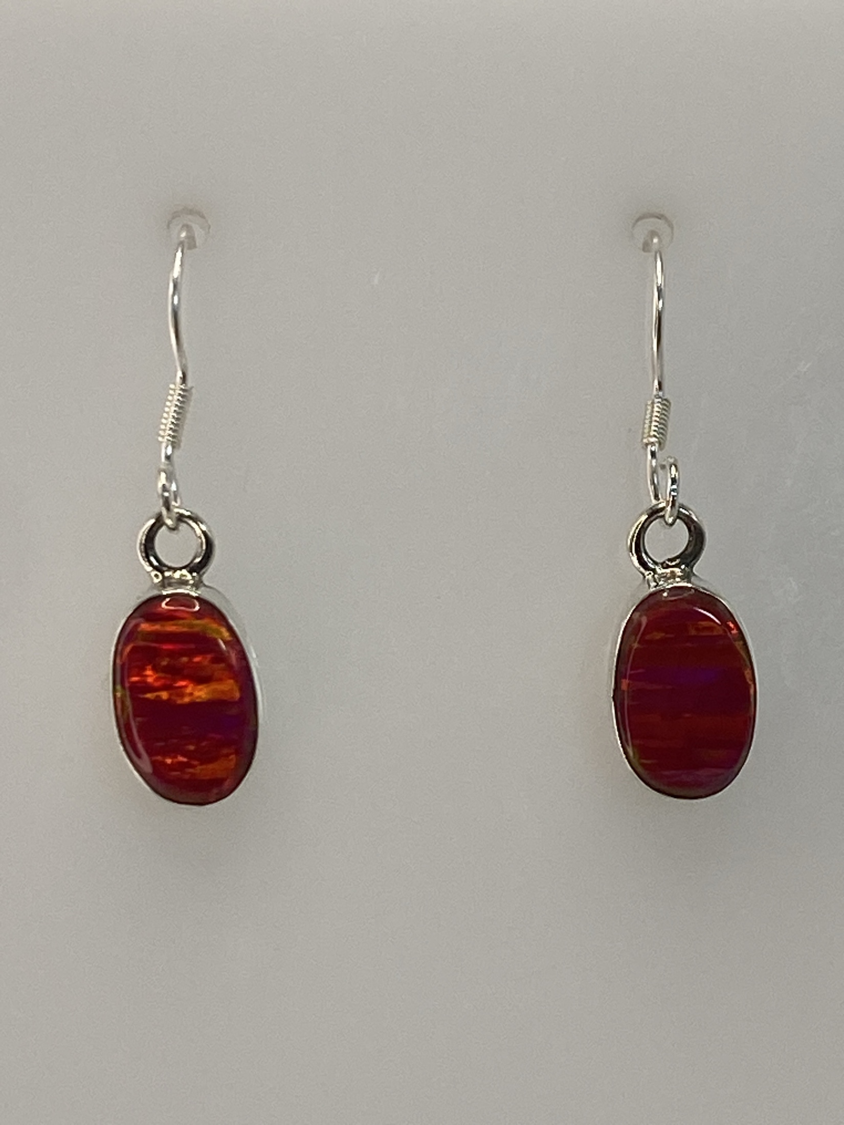 Aretes de Plata 950 con Ópalo de Fuego Rosa — Taxco