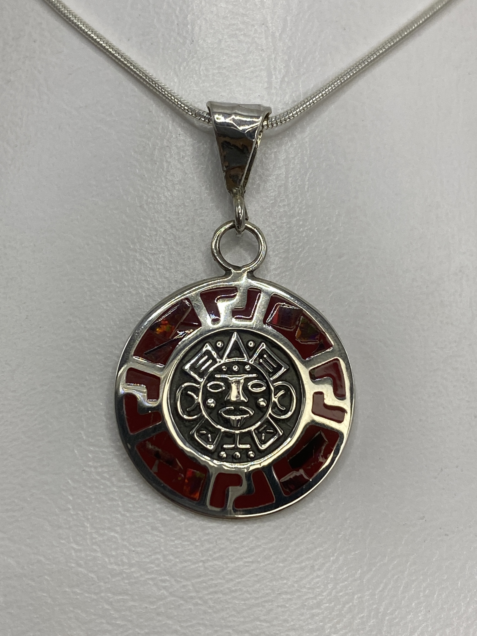 Dije Prehispánico Plata 925 Ópalo de Fuego — Taxco