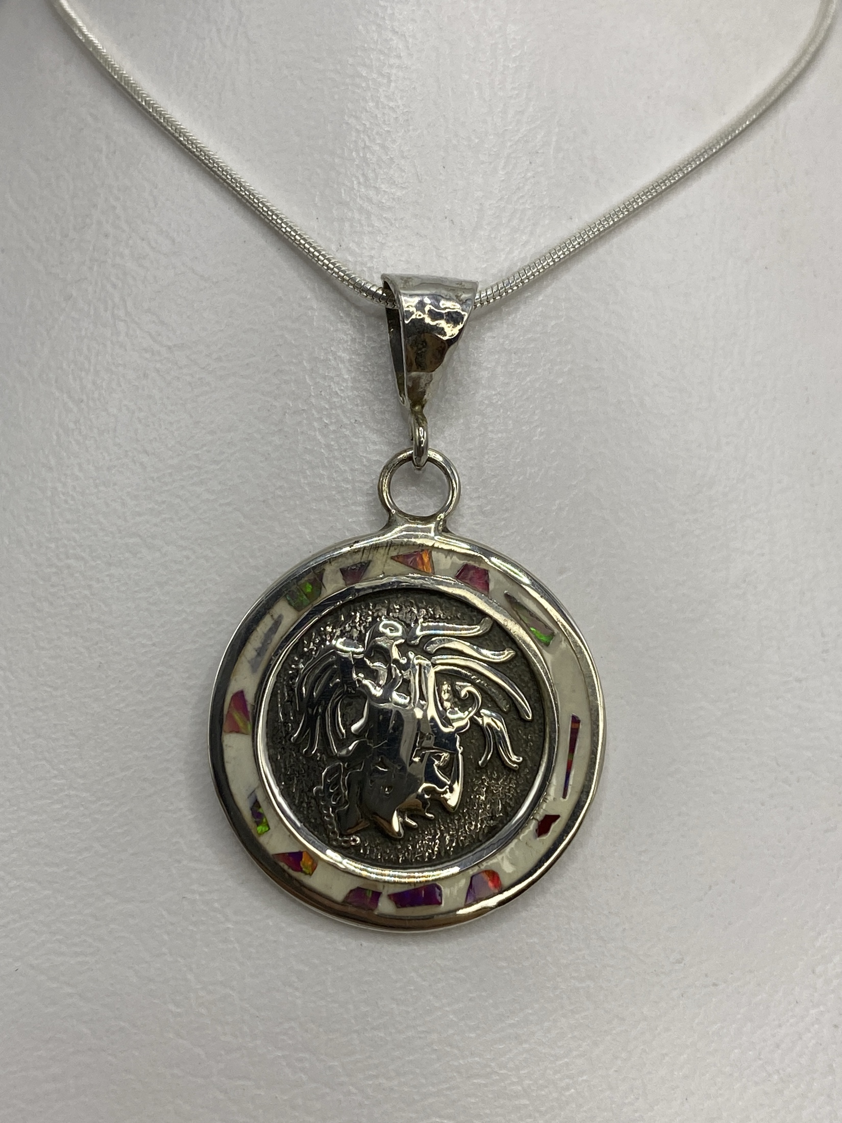 Dije Prehispánico Plata 925 Ópalo de Fuego — Taxco