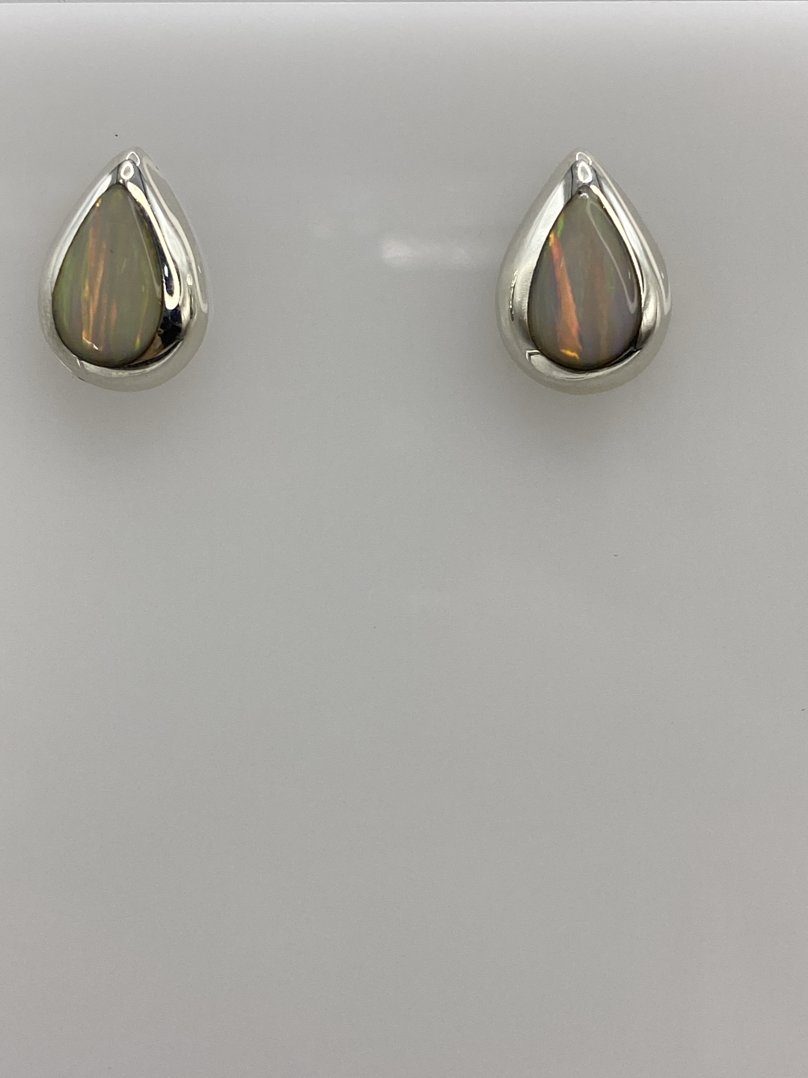 Aretes Plata Ópalo de Fuego — Taxco 925