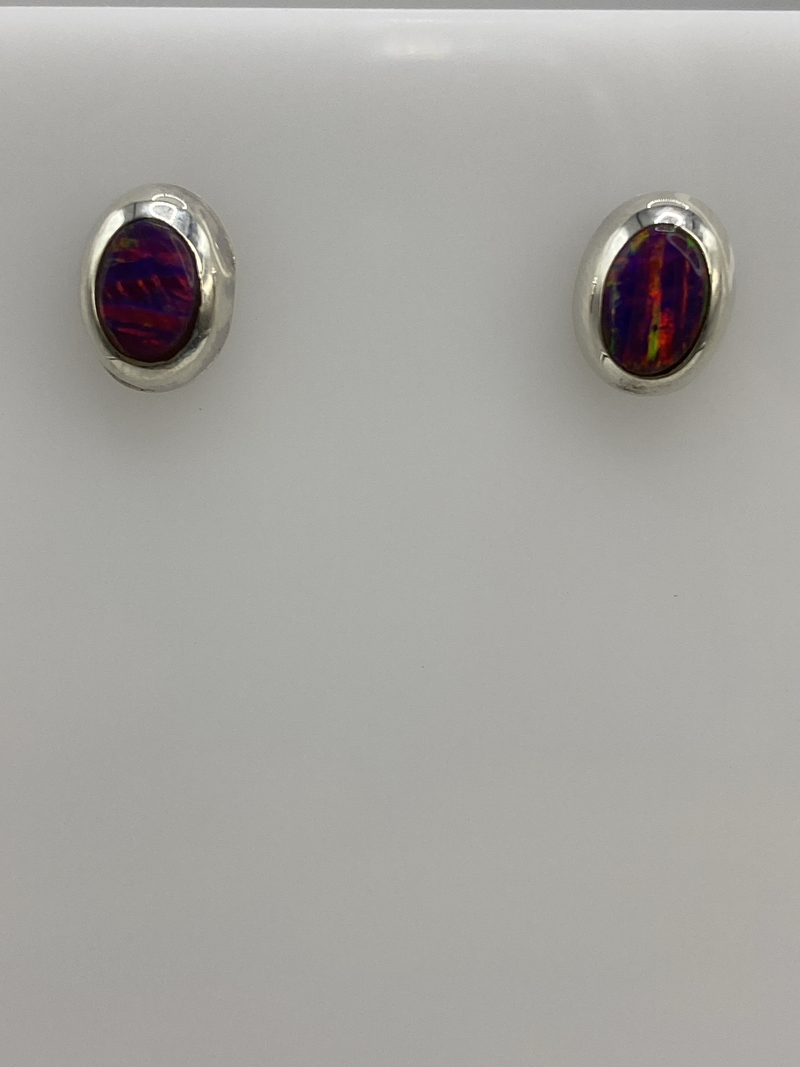 Aretes de Plata con Ópalo de Fuego — Taxco 925