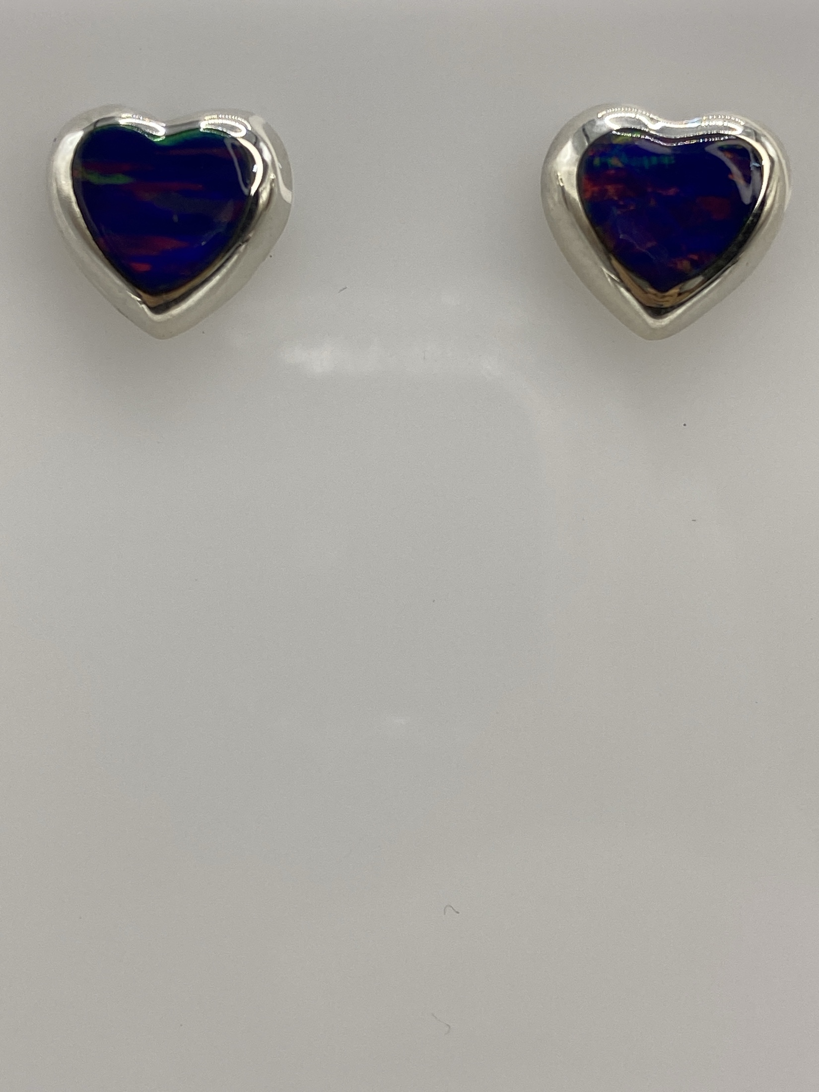 Aretes de Plata con Ópalo de Fuego Morada — Taxco 925