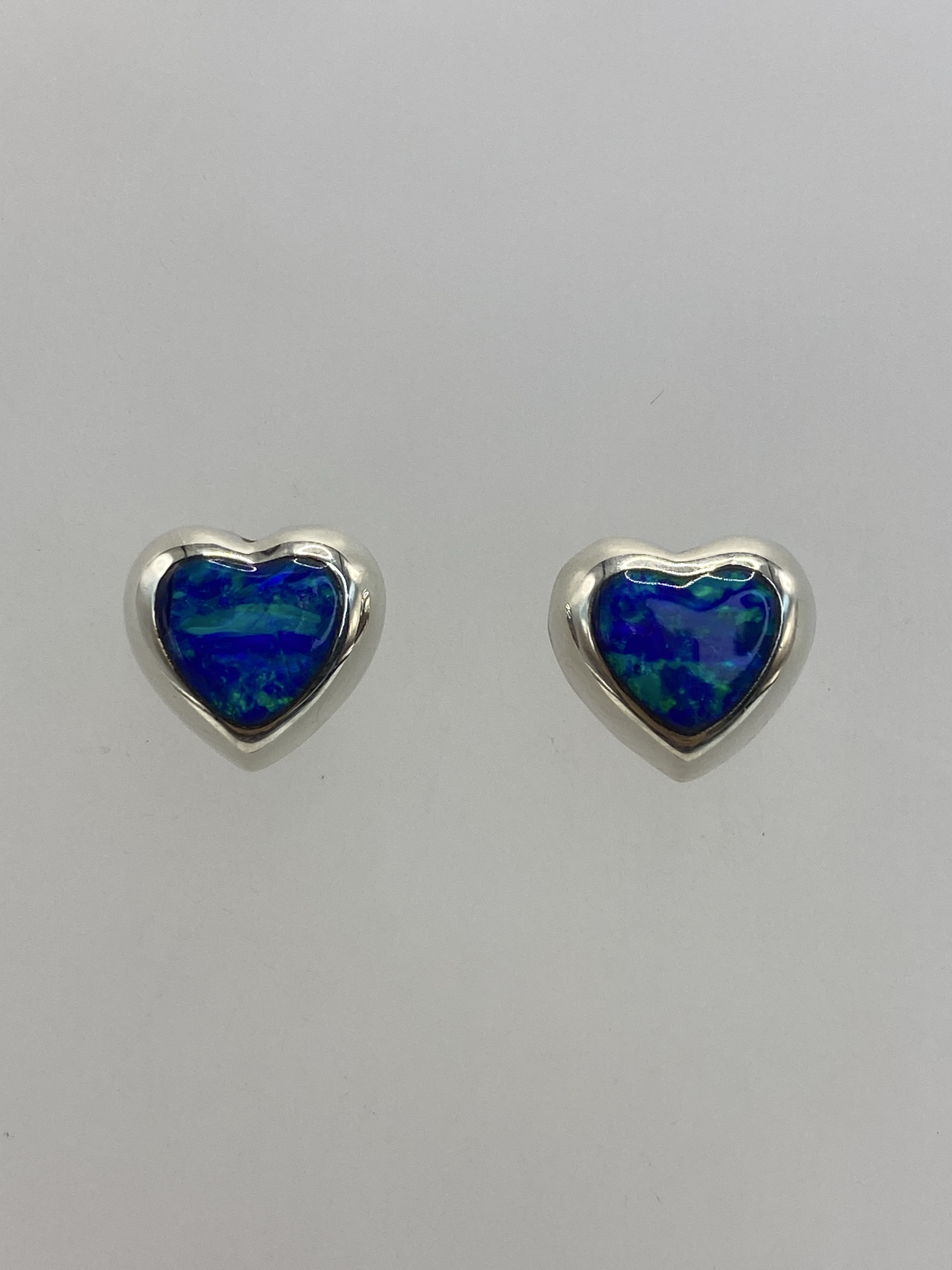 Aretes de Plata Ópalo de Fuego Azul — Taxco 925