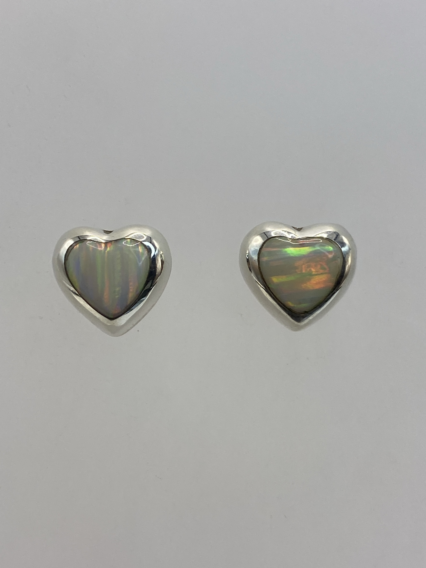 Aretes Plata Ópalo de Fuego Blanco — Taxco 925