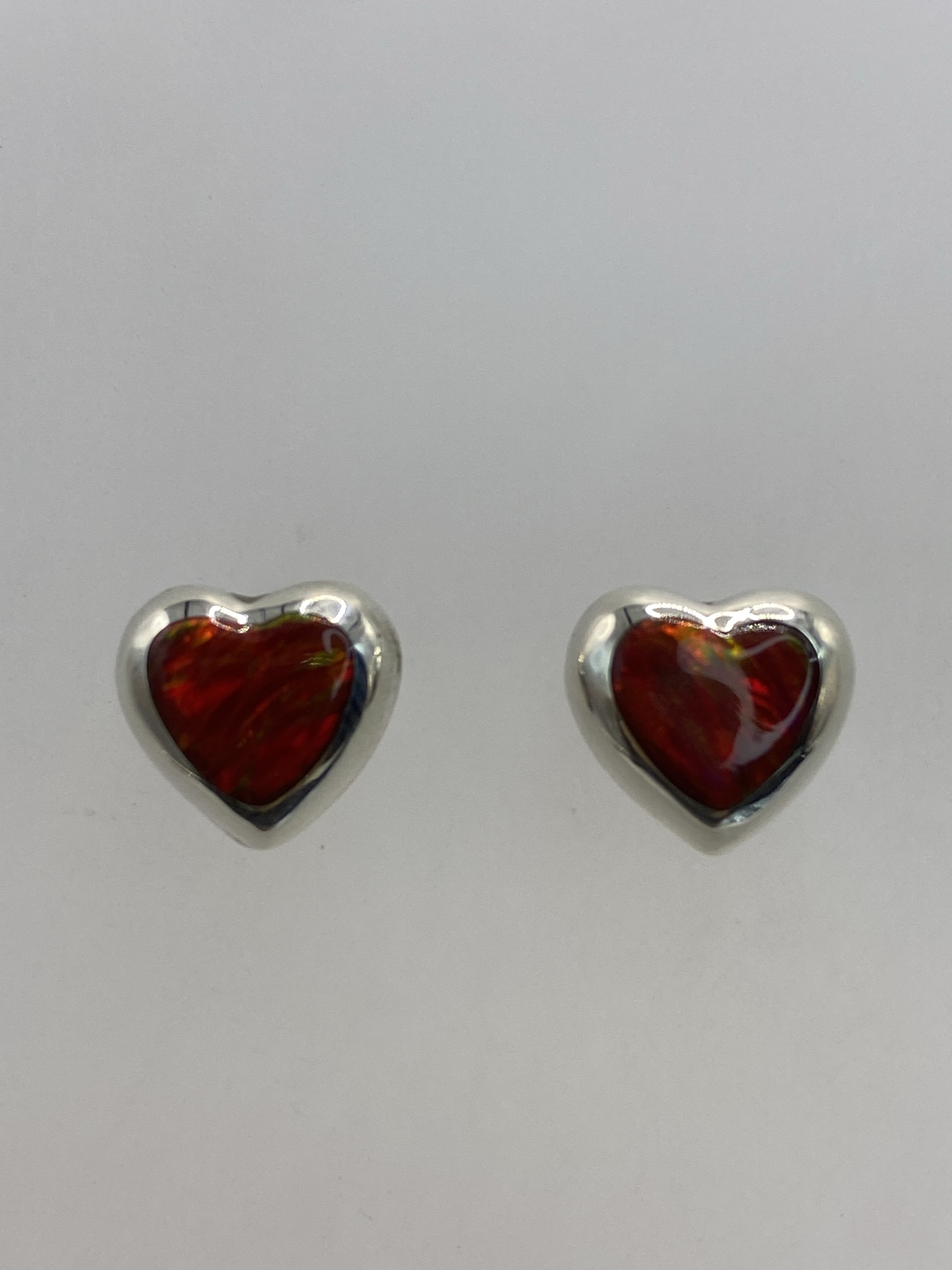 Aretes de Plata con Ópalo de Fuego Rojo — Taxco 925