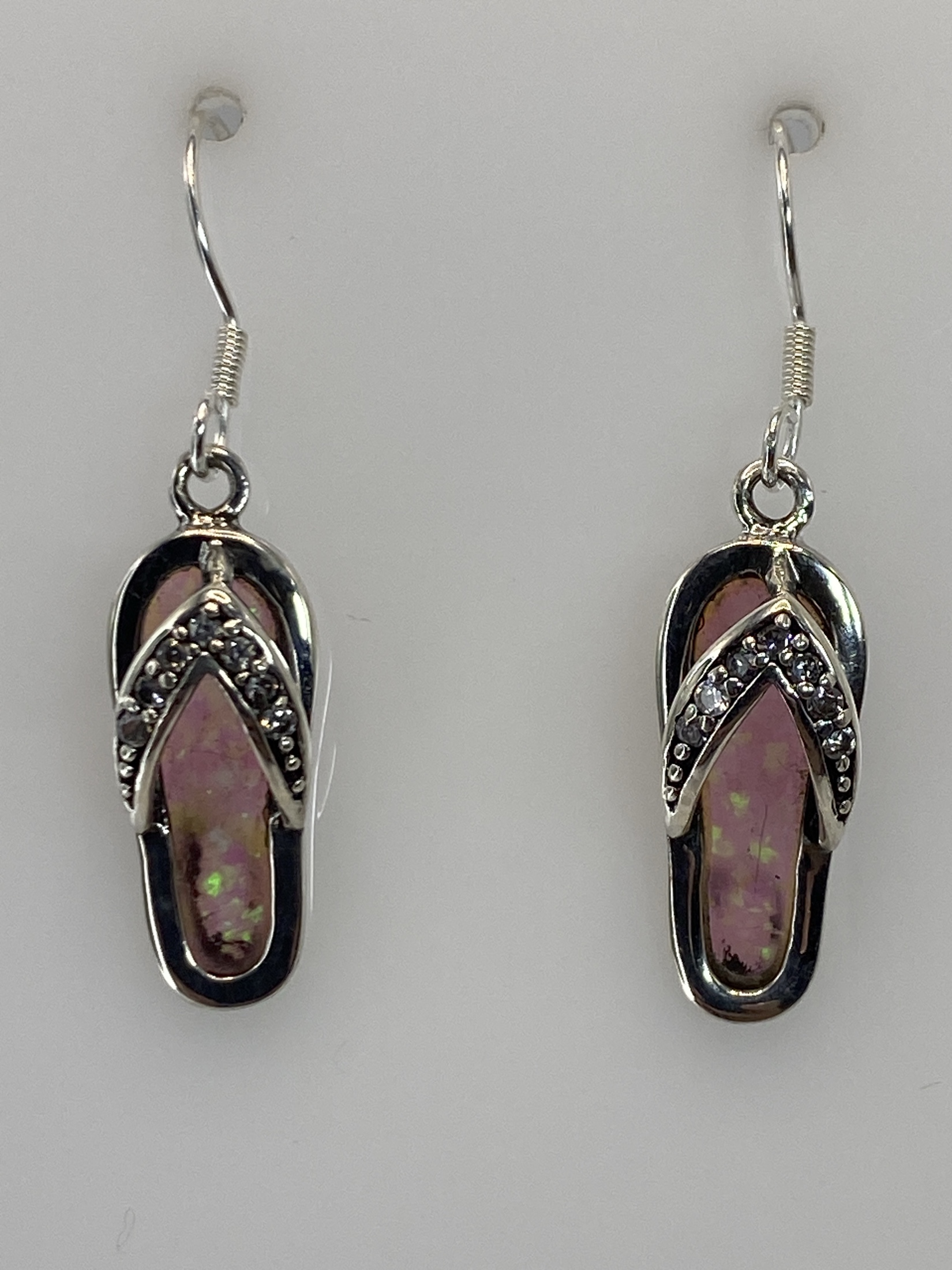 Aretes Ópalo de Fuego Rosa — Plata 925 Taxco