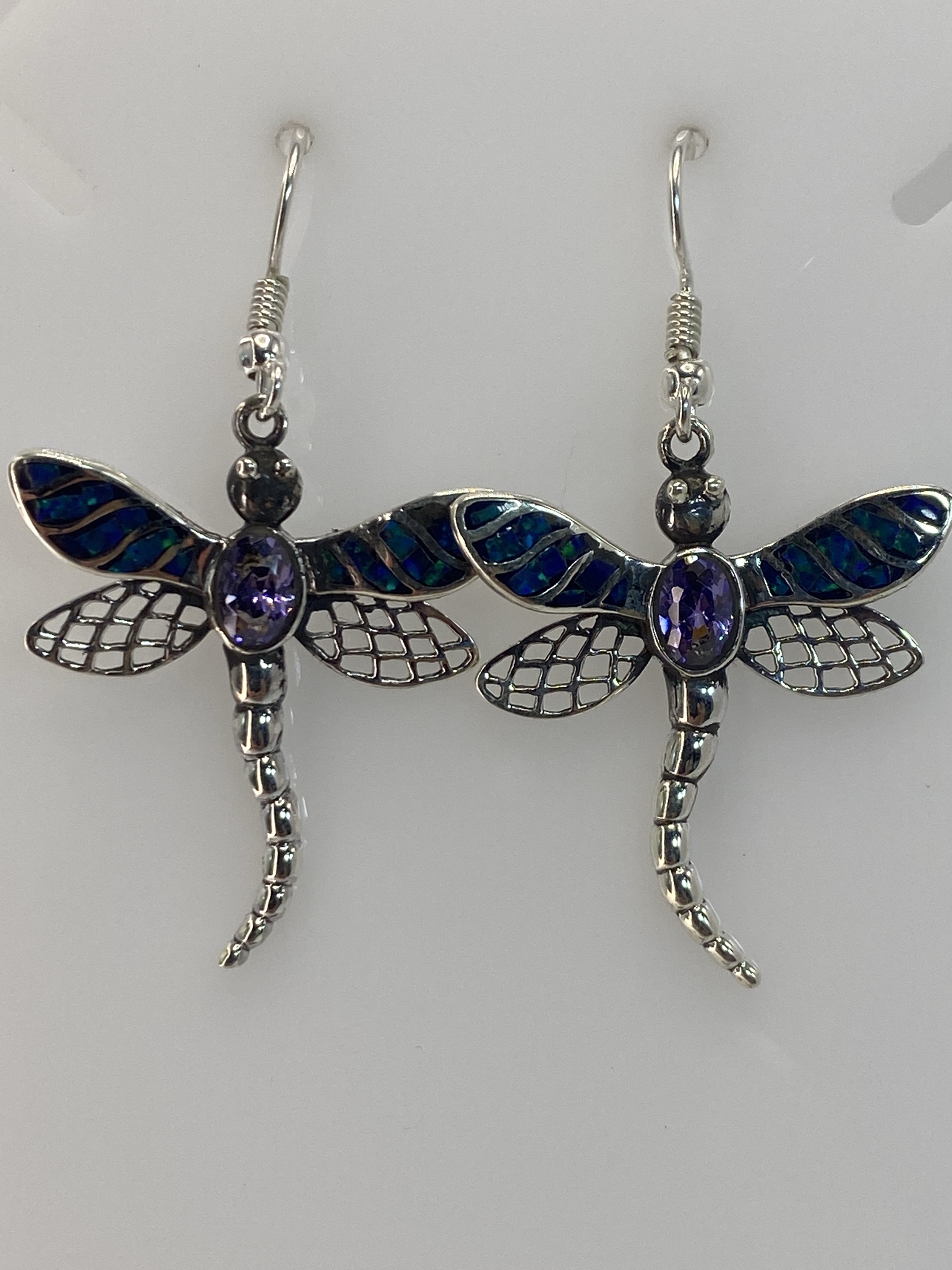 Aretes de Plata Ópalo de Fuego Azul — Taxco 950