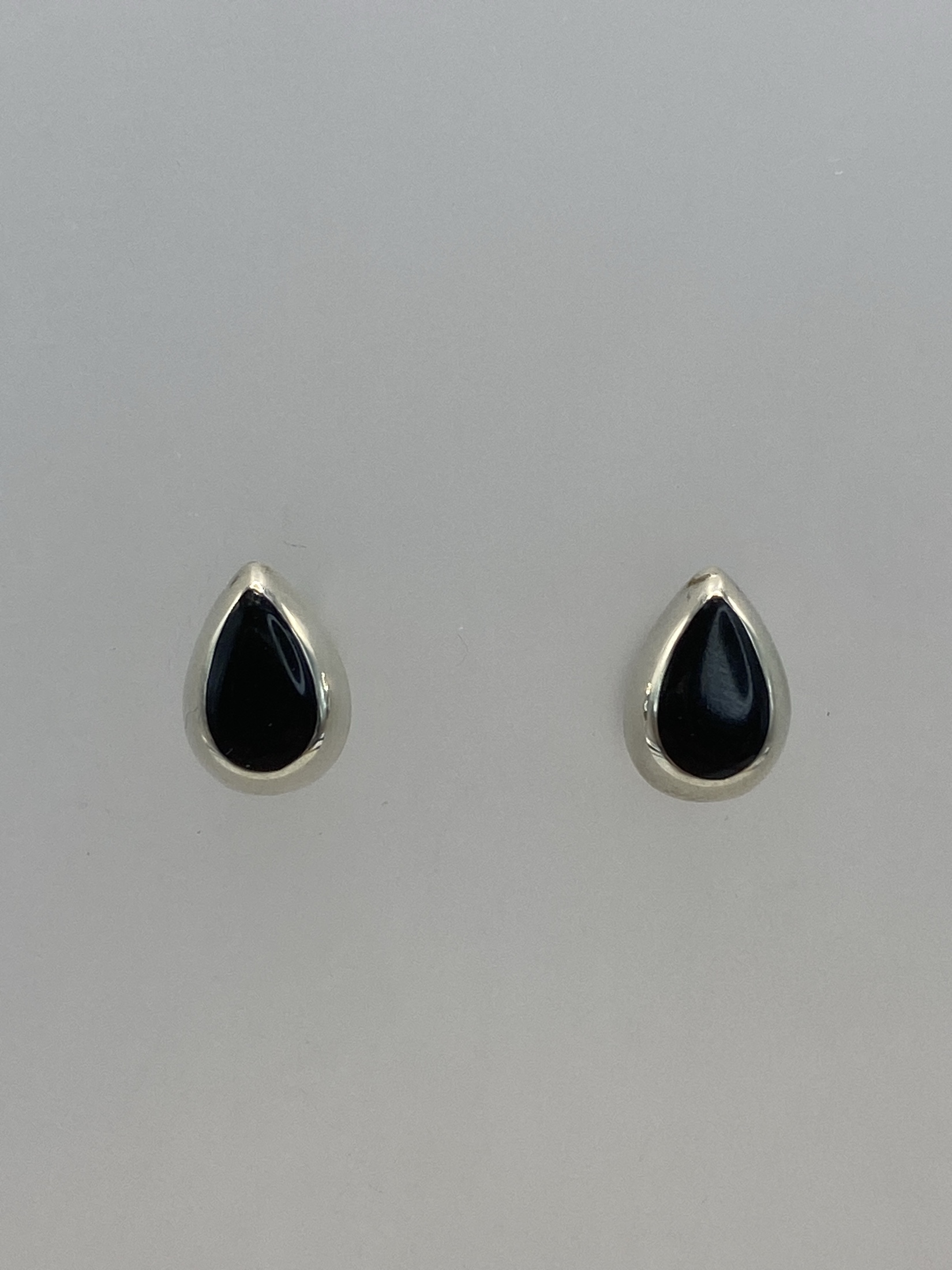 Aretes de Plata con Onix Negro — Taxco 925