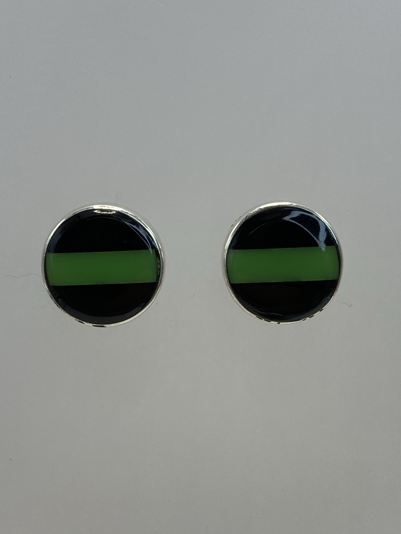Aretes Plata 925 Piedra Verde Olivo — Taxco