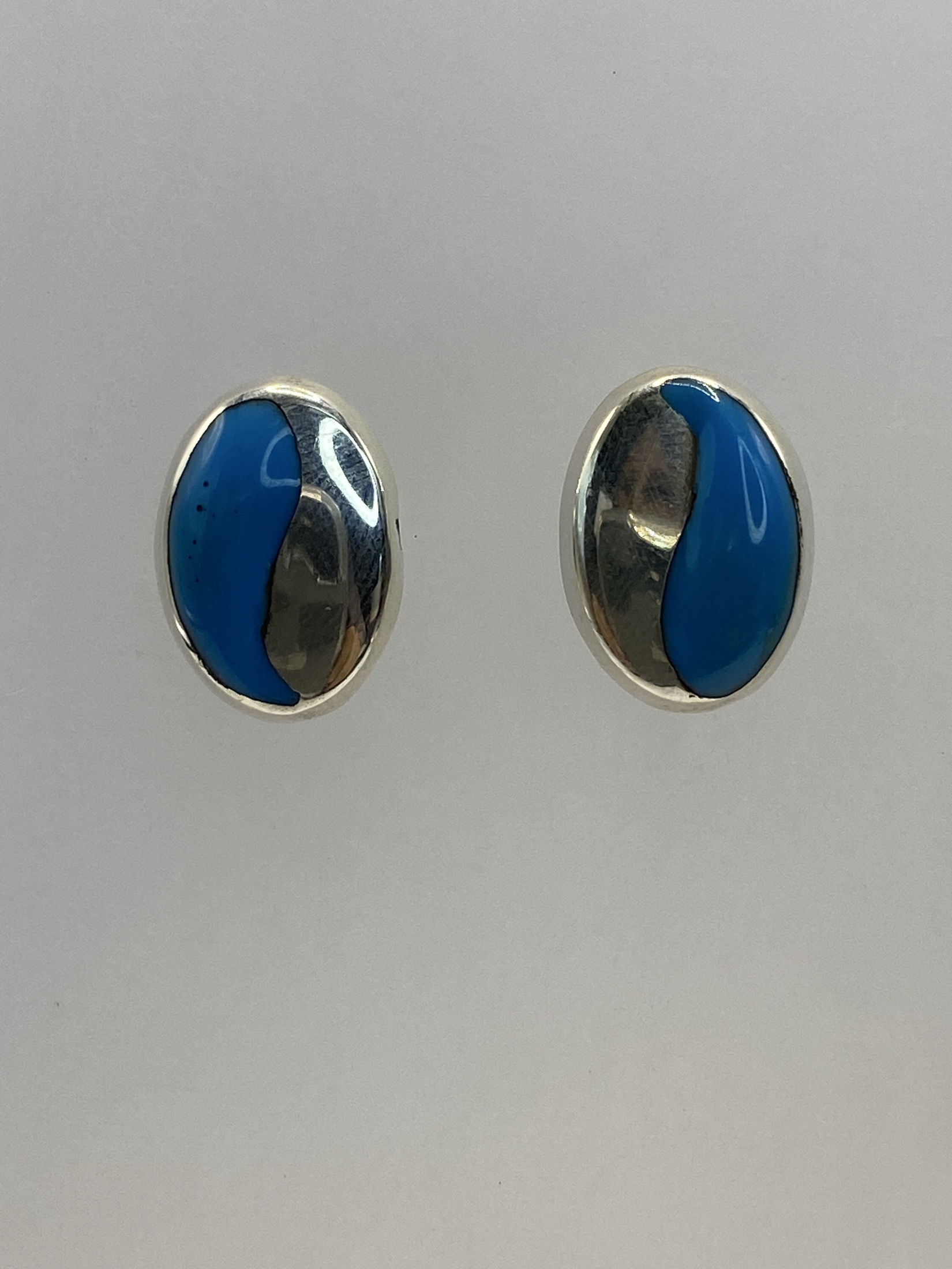 Aretes Plata 925 con Piedra Azul — Taxco