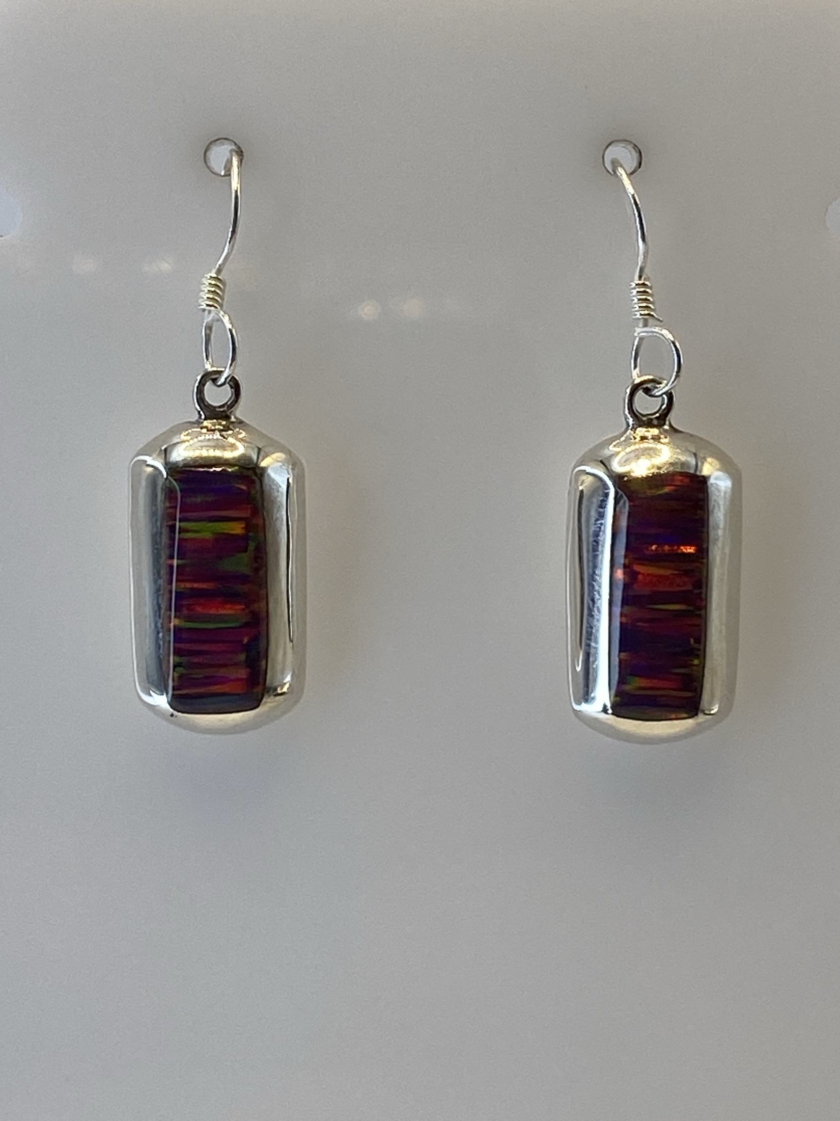 Aretes de Plata Ópalo de Fuego — Taxco 925