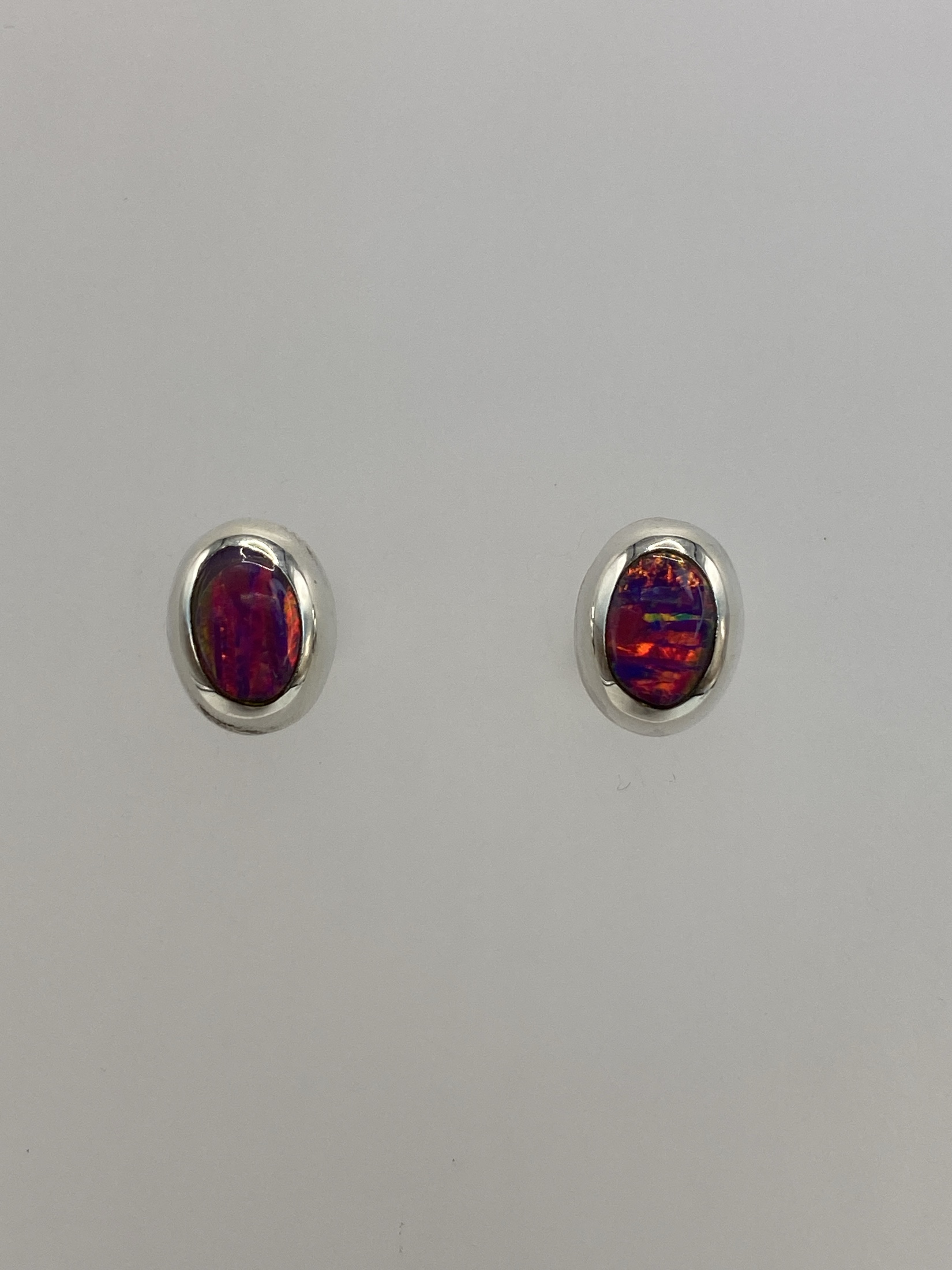 Aretes Plata 925 Ópal de Fuego Lavanda — Taxco