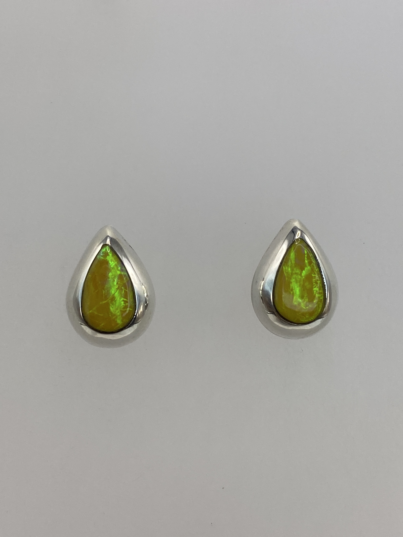 Aretes de Plata con Ópalo de Fuego — Taxco 925