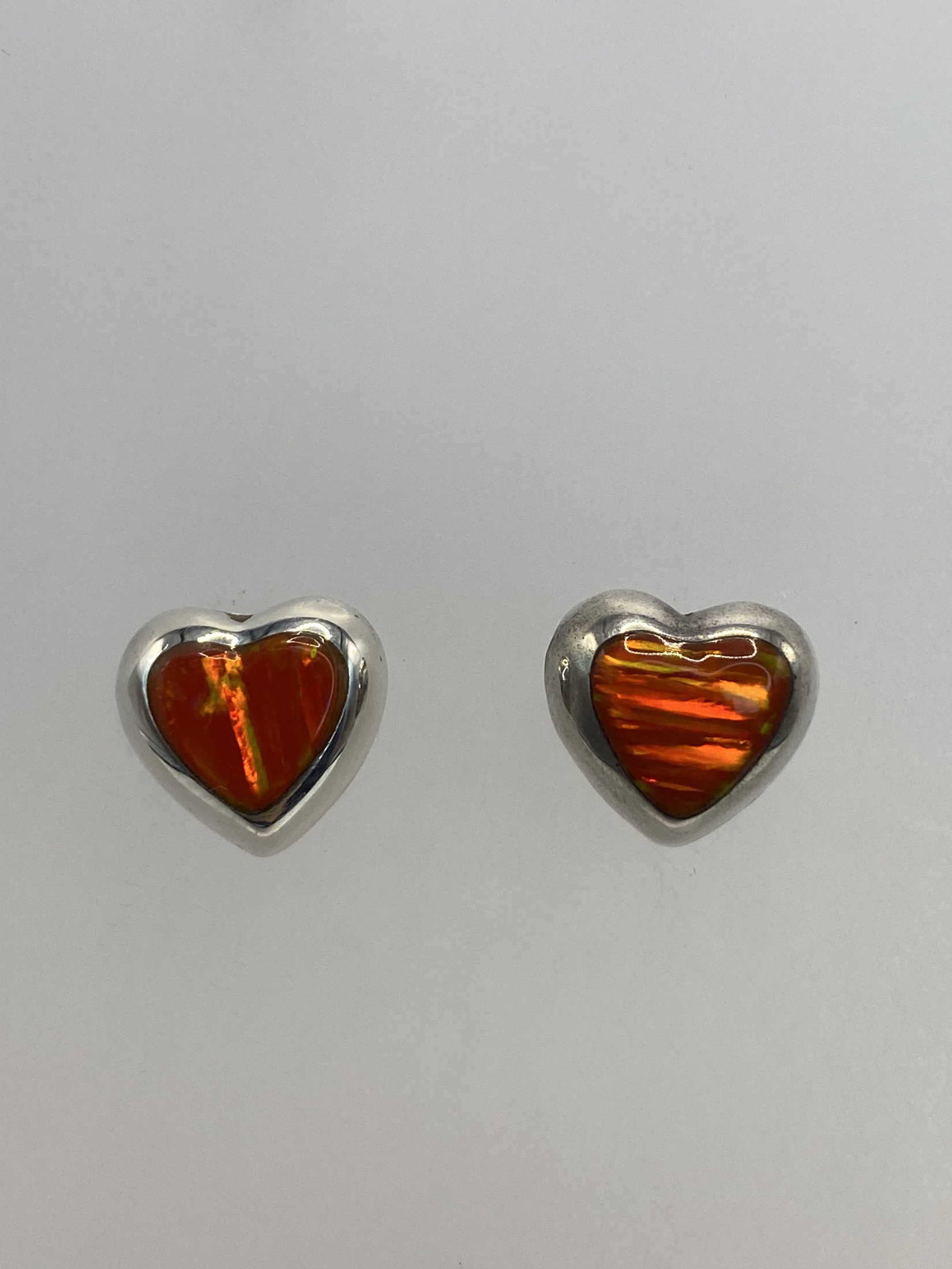 Aretes Plata Ópalo de Fuego Naranja Taxco 925
