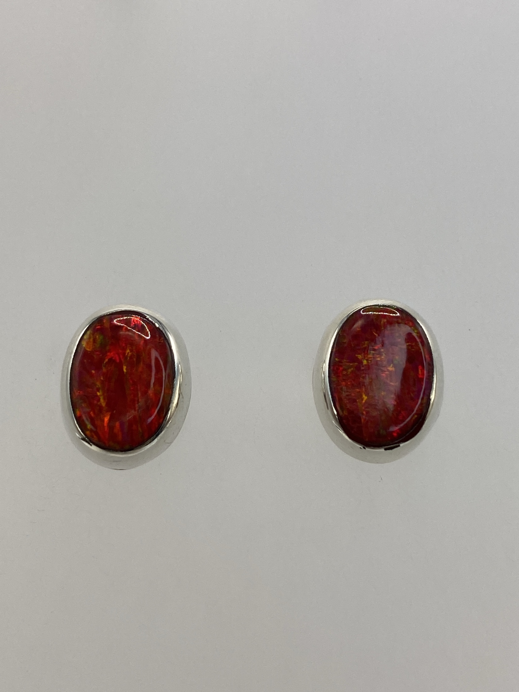 Aretes Plata Ópalo de Fuego — Taxco 925