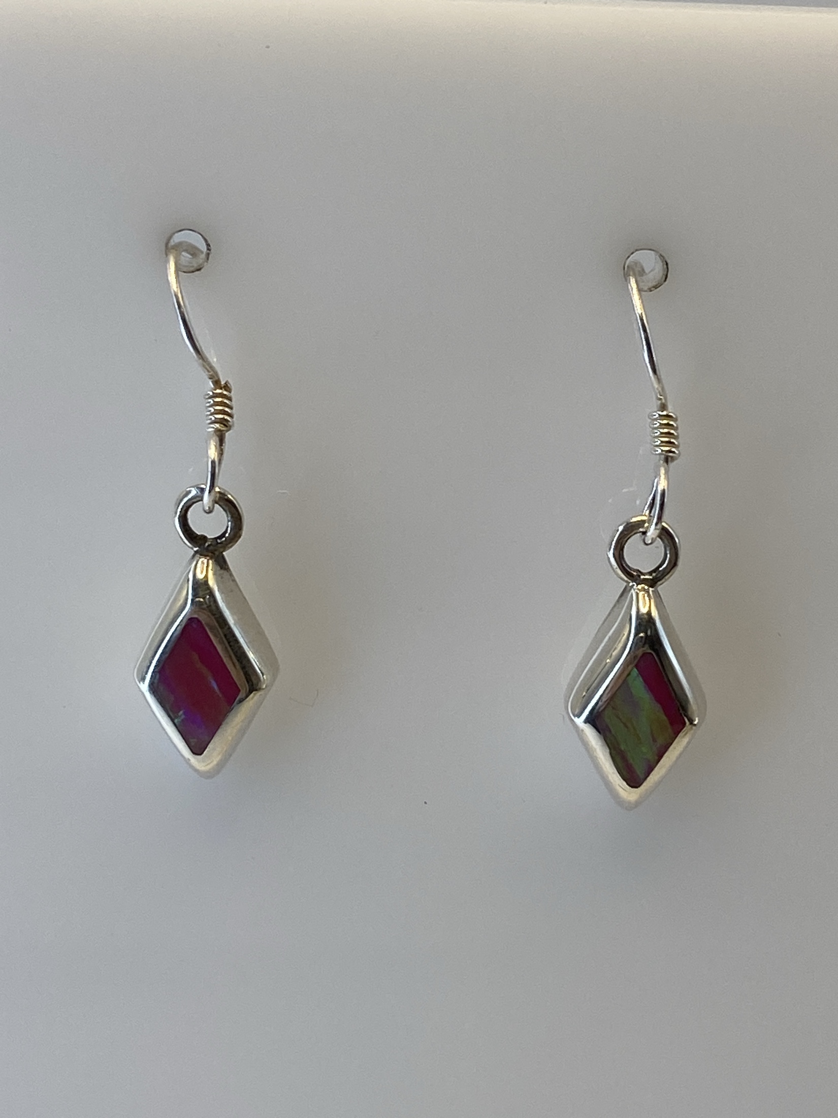 Aretes de Plata Ópalo de Fuego Verde Olivo — Taxco 925