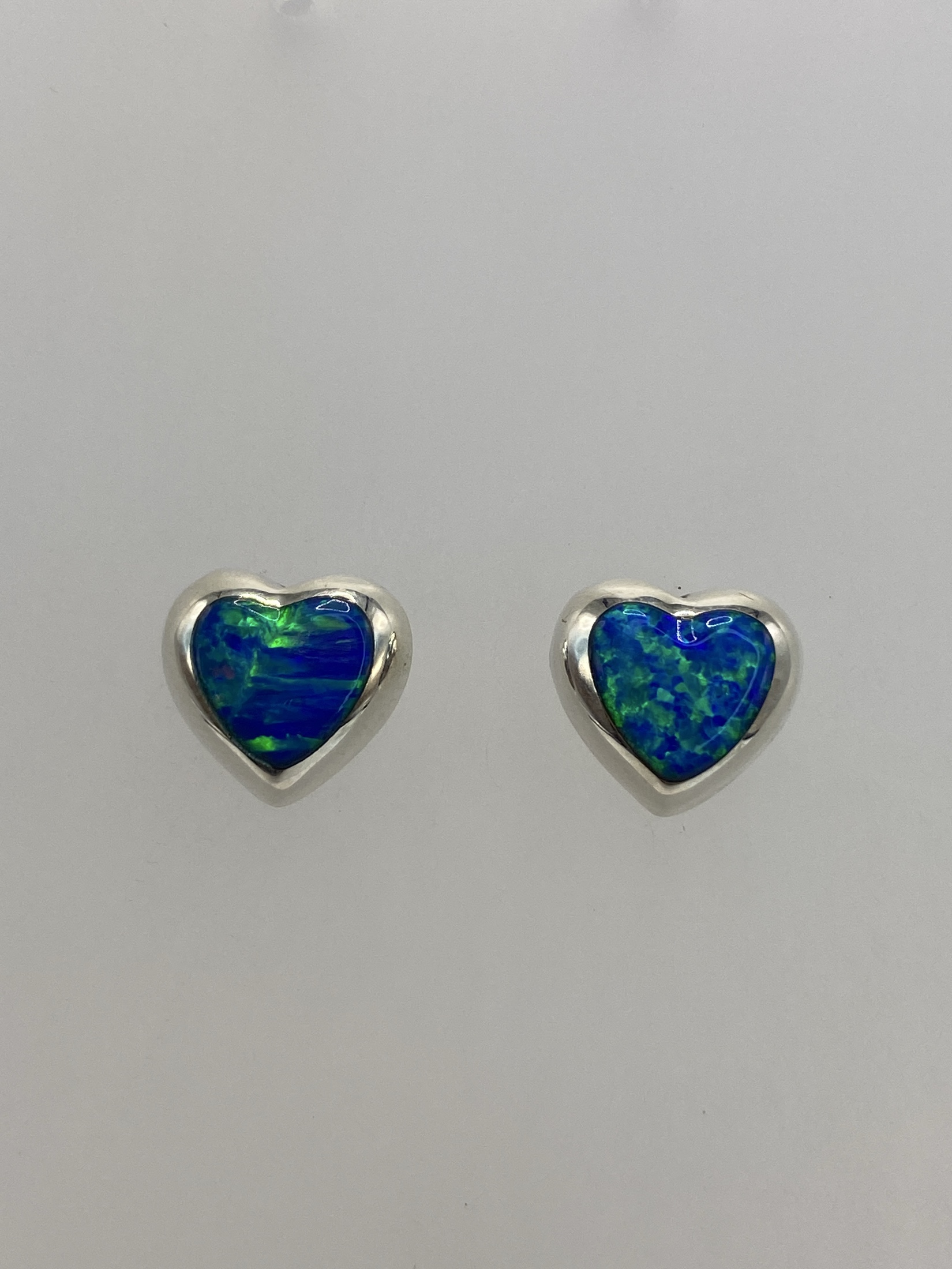 Aretes de Plata con Ópalo de Fuego Azul — Taxco 925