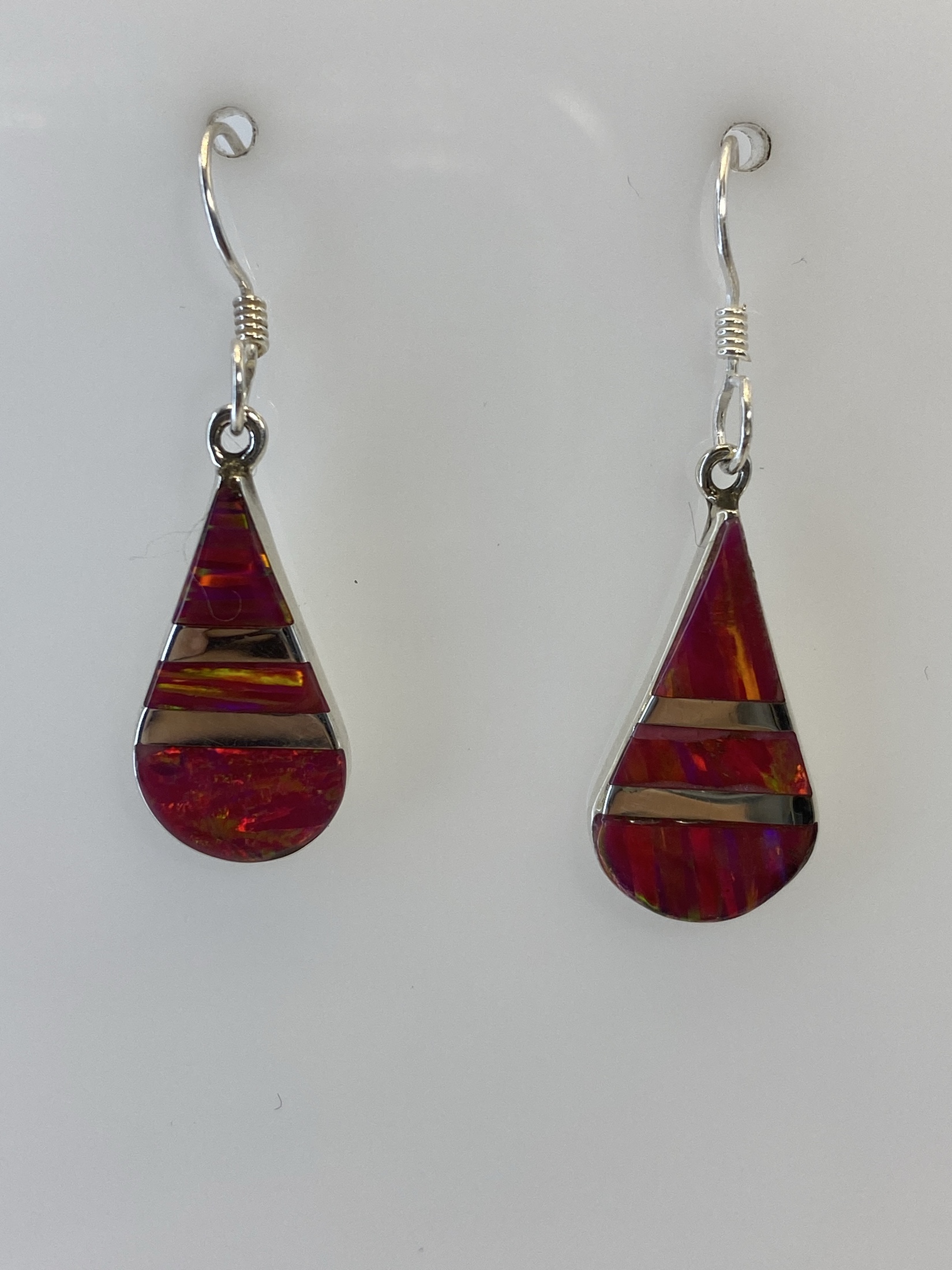 Aretes Plata 950 Ópalo de Fuego Multicolor — Taxco
