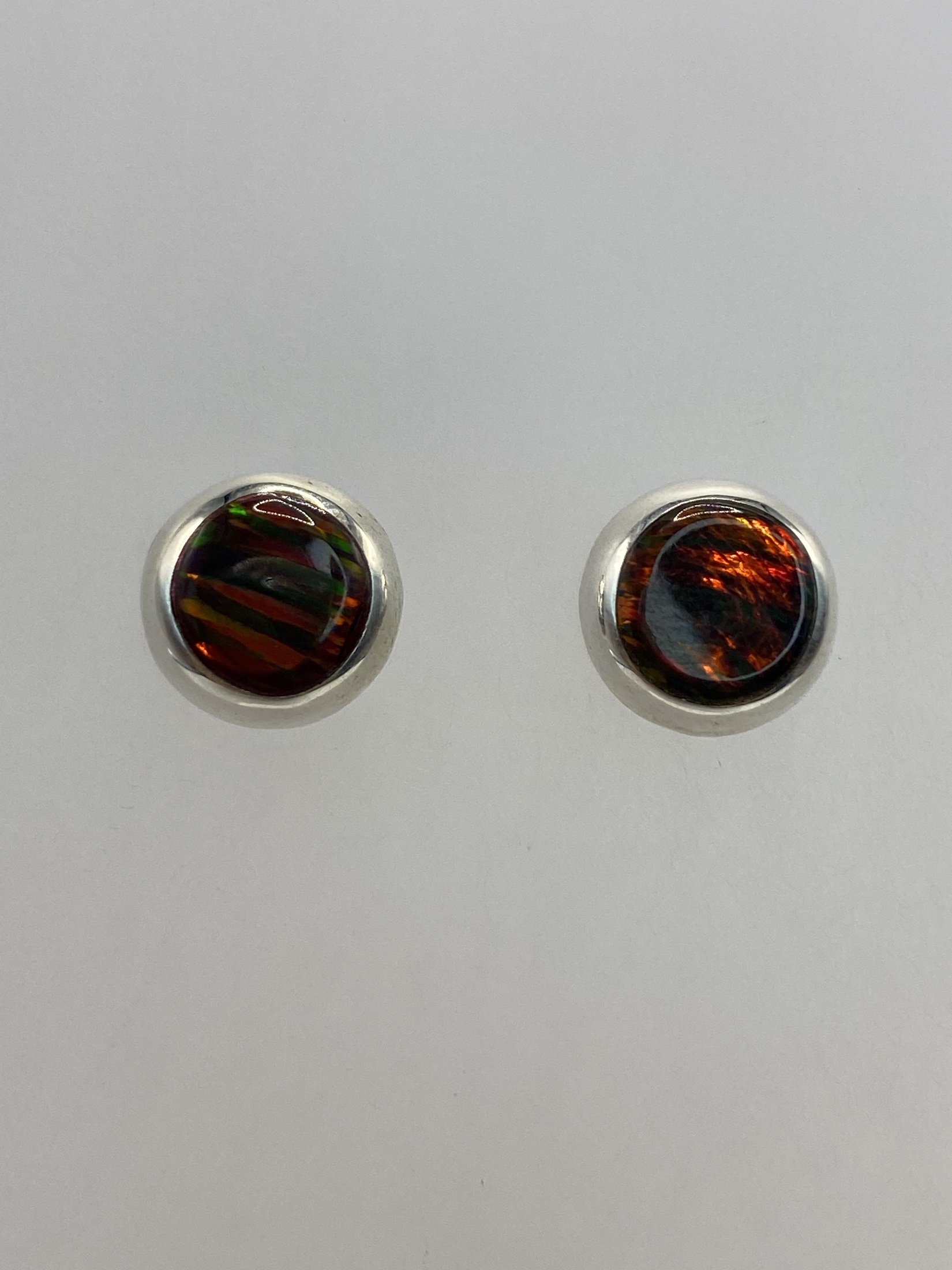Aretes Plata 925 Opalo de Fuego — Taxco