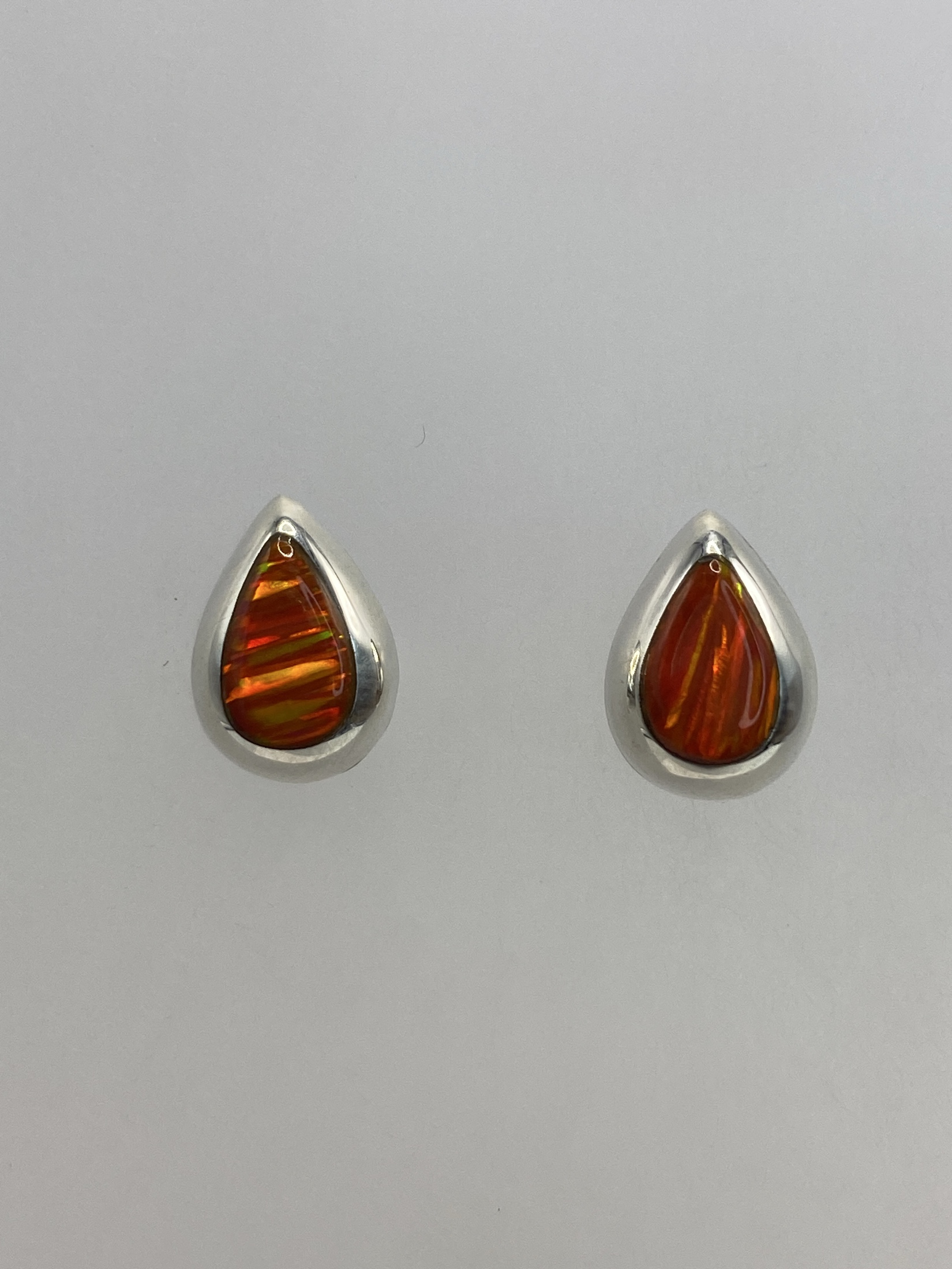 Aretes Plata Ópalo de Fuego — Taxco 925