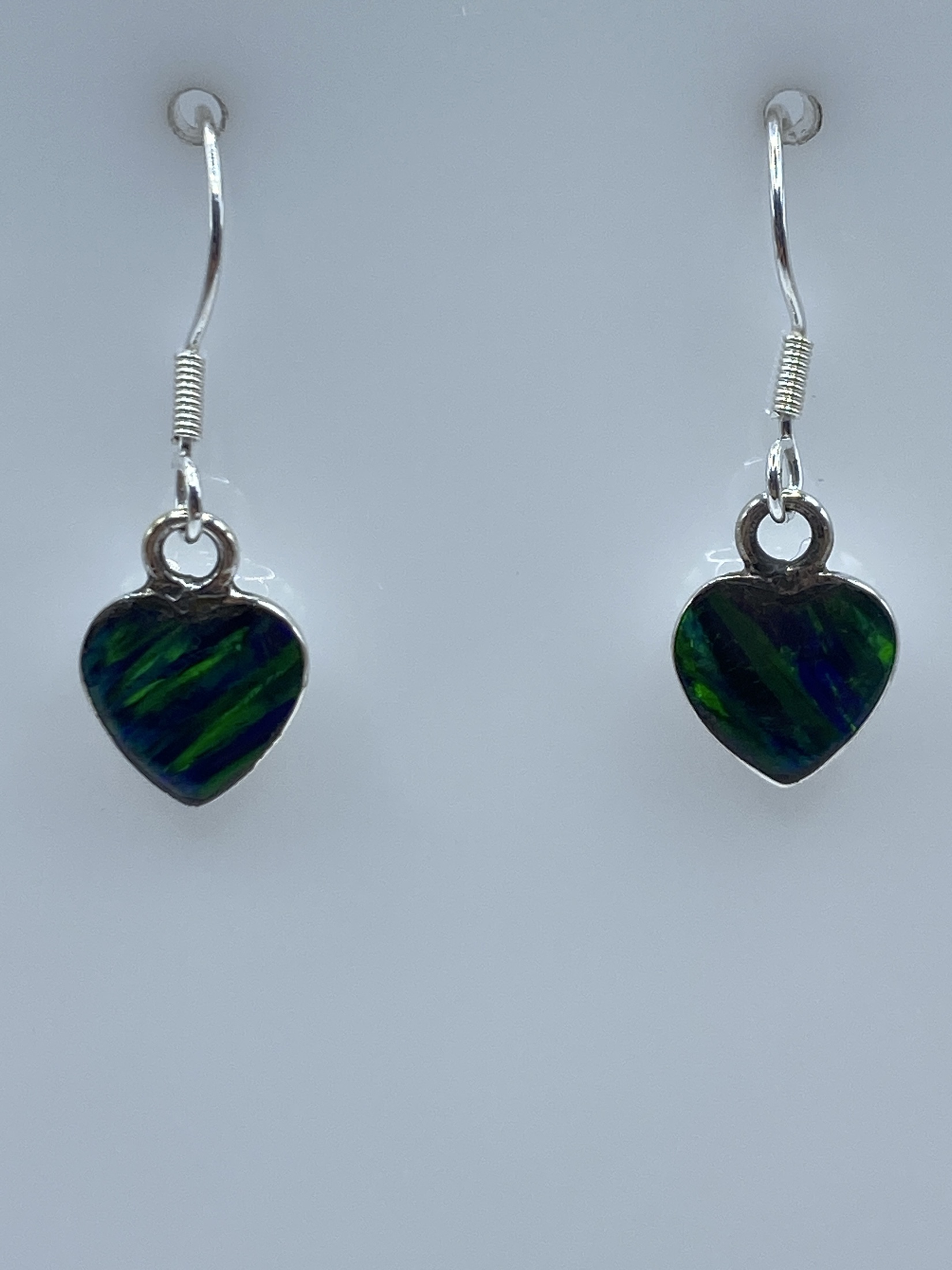 Aretes de Plata con Ópalo de Fuego Verde — Taxco