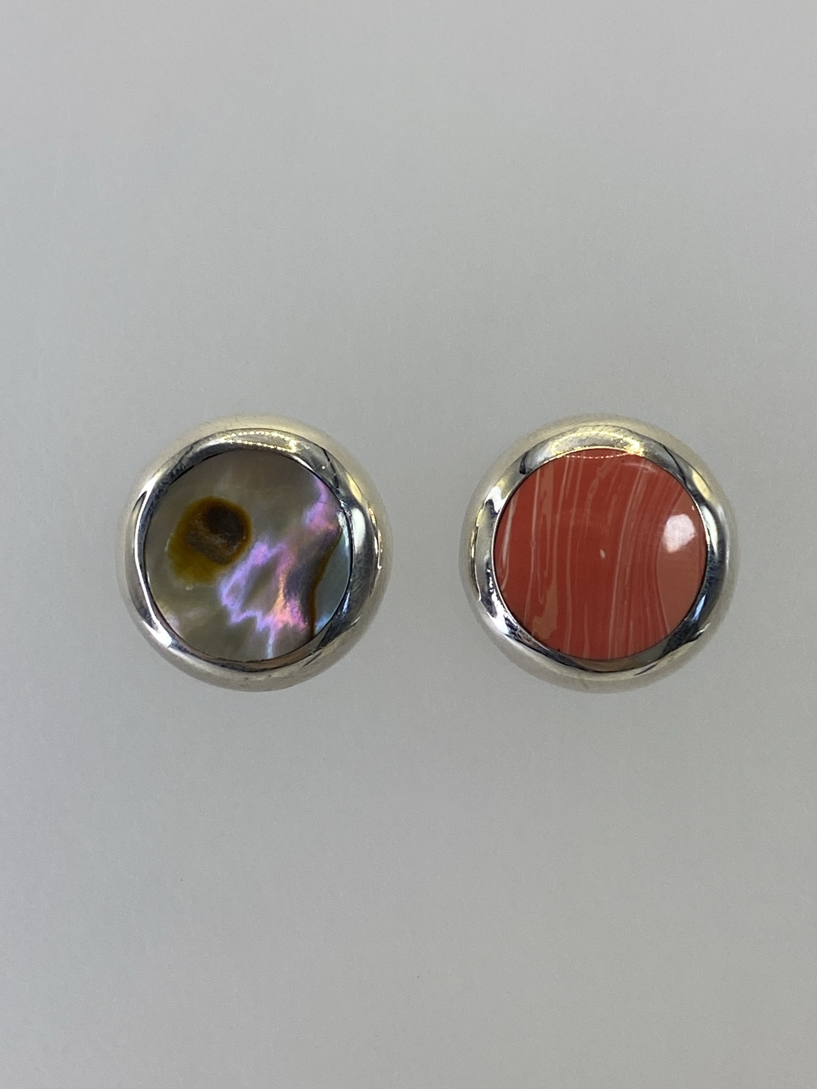 Aretes de Plata con Coral Rosa — Taxco 925