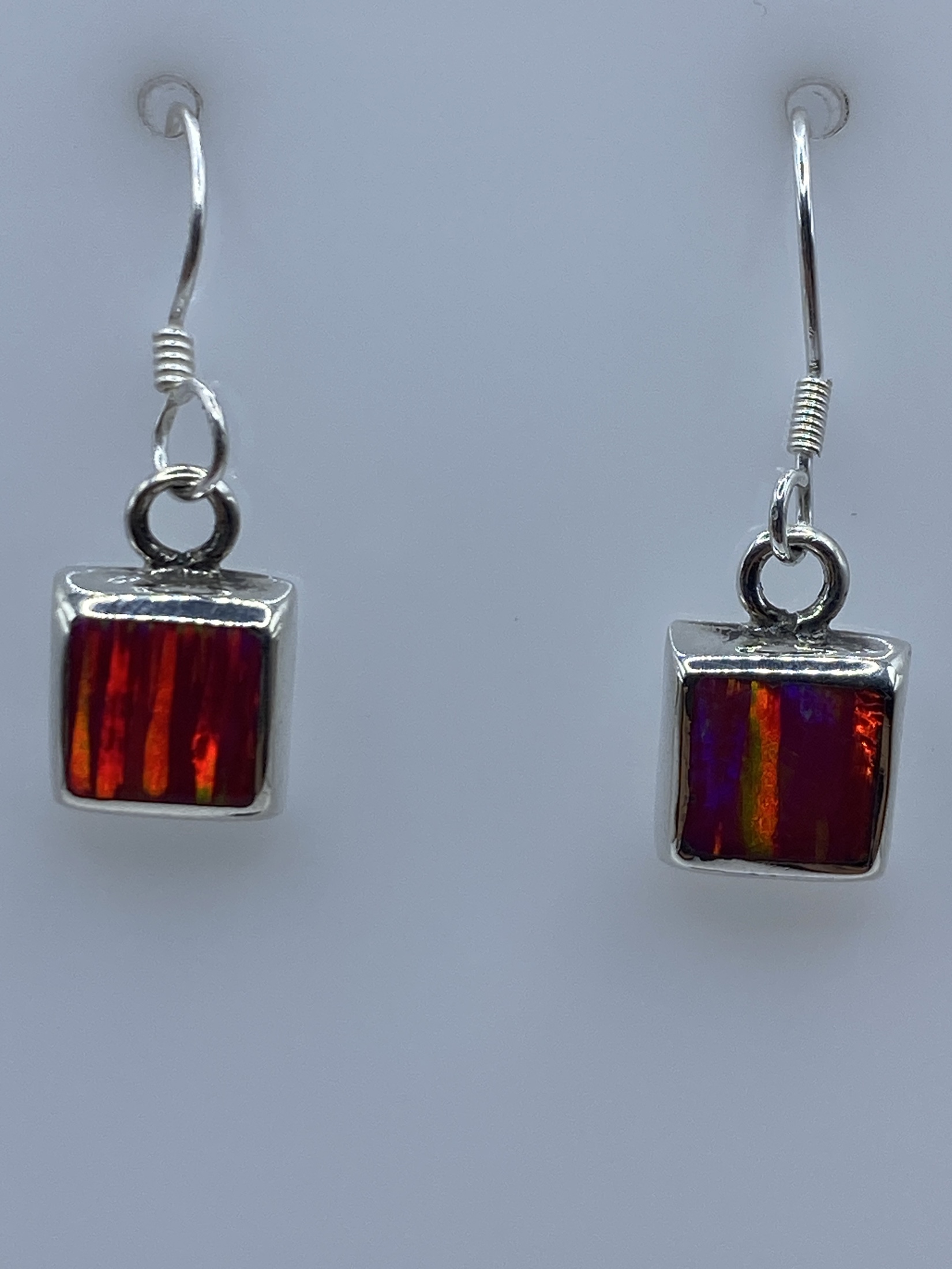 Aretes Plata Ópalo de Fuego Rosa — Taxco 925