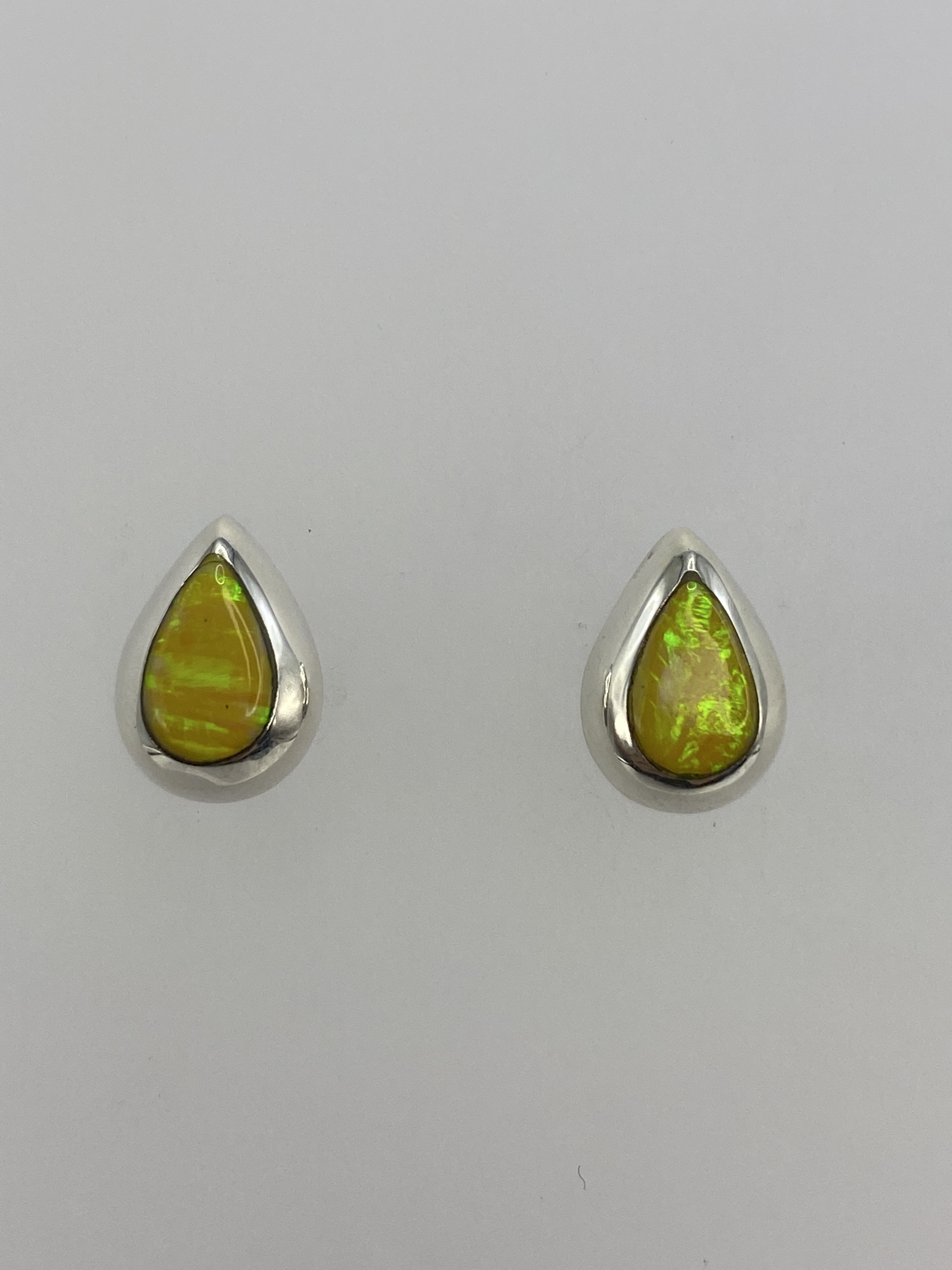 Aretes de Plata Ópalo de Fuego — Taxco 925
