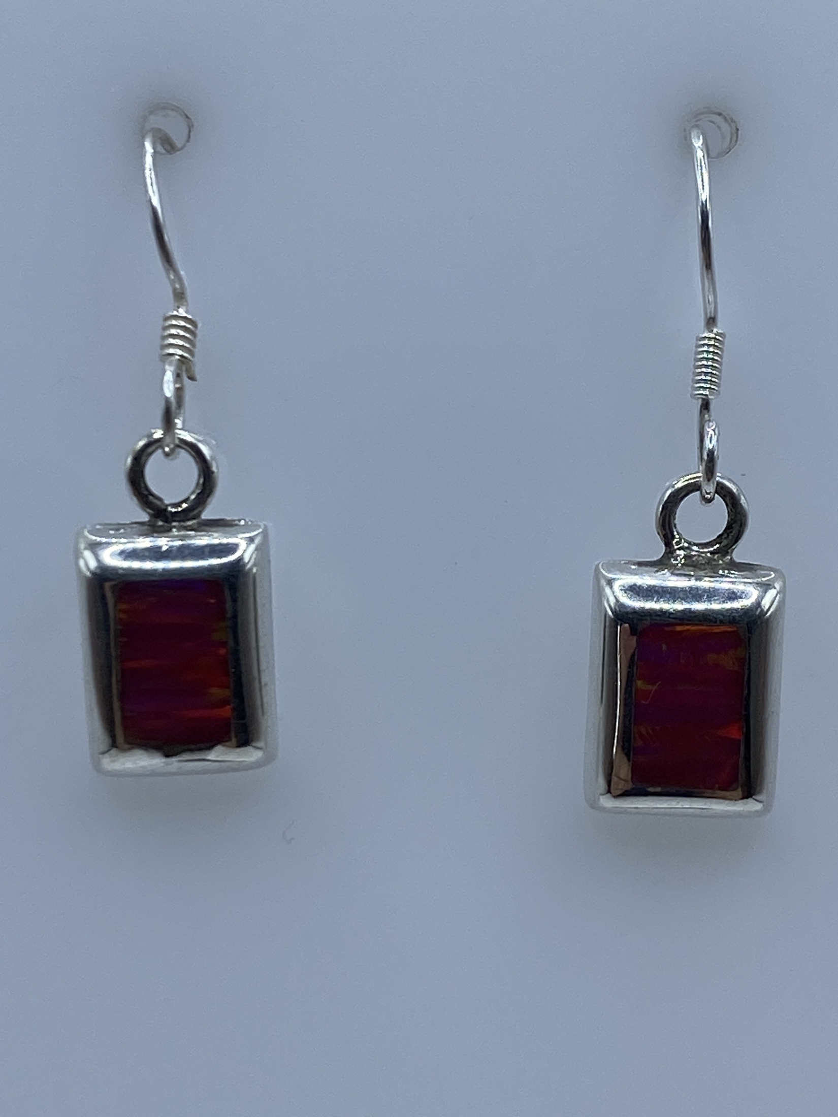Aretes de Plata Ópalo de Fuego Rosa — Taxco 925