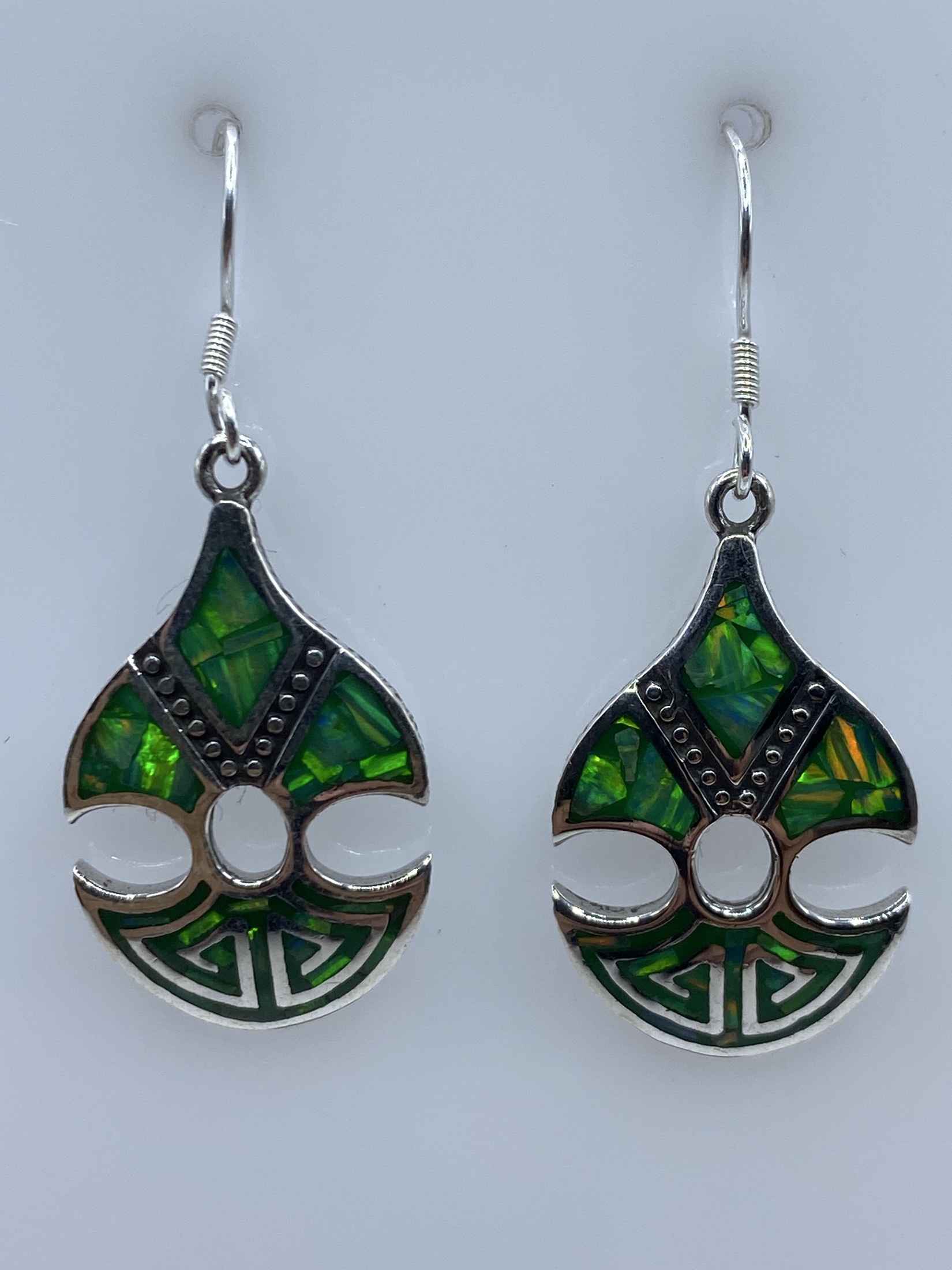 Aretes de Plata con Perla Verde Limón — Taxco 950