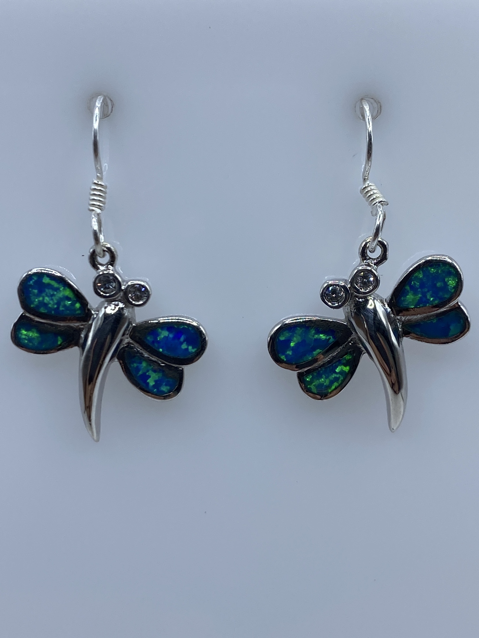 Aretes de Plata Ópalo de Fuego Azul — Taxco 925