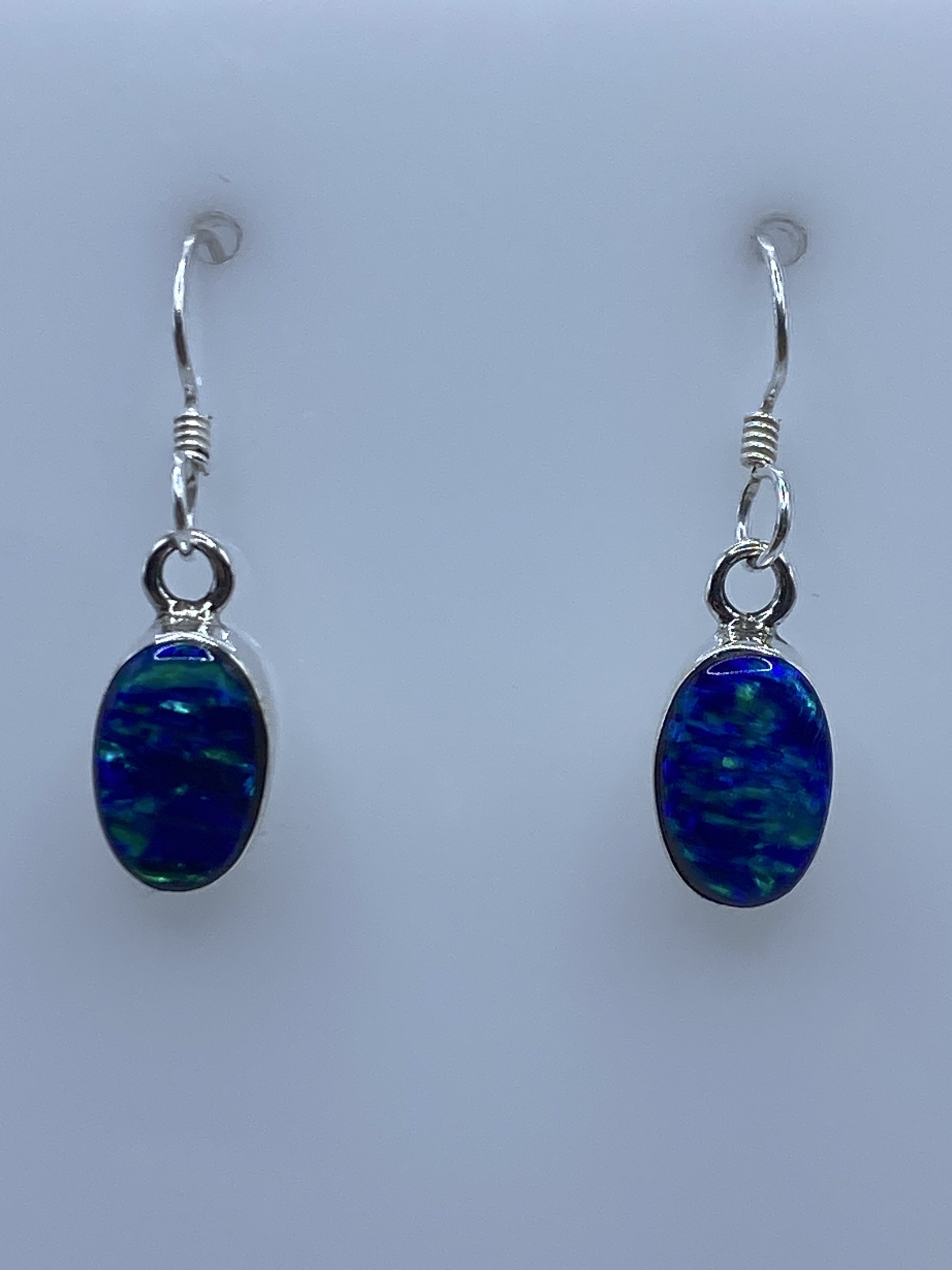 Aretes de Plata Ópalo de Fuego Azul — Taxco 950
