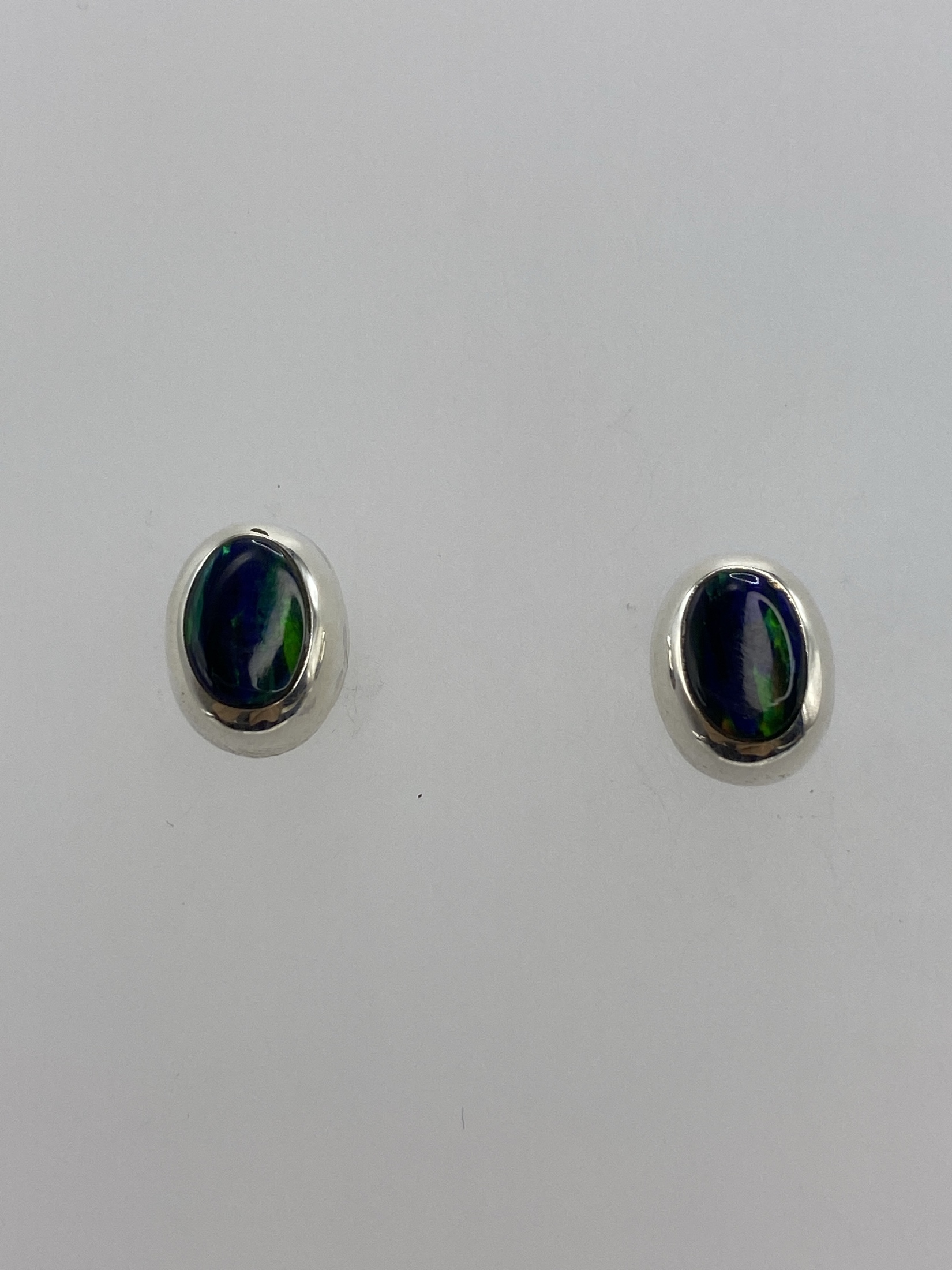 Aretes de Plata Ópalo de Fuego Multicolor — Taxco 925