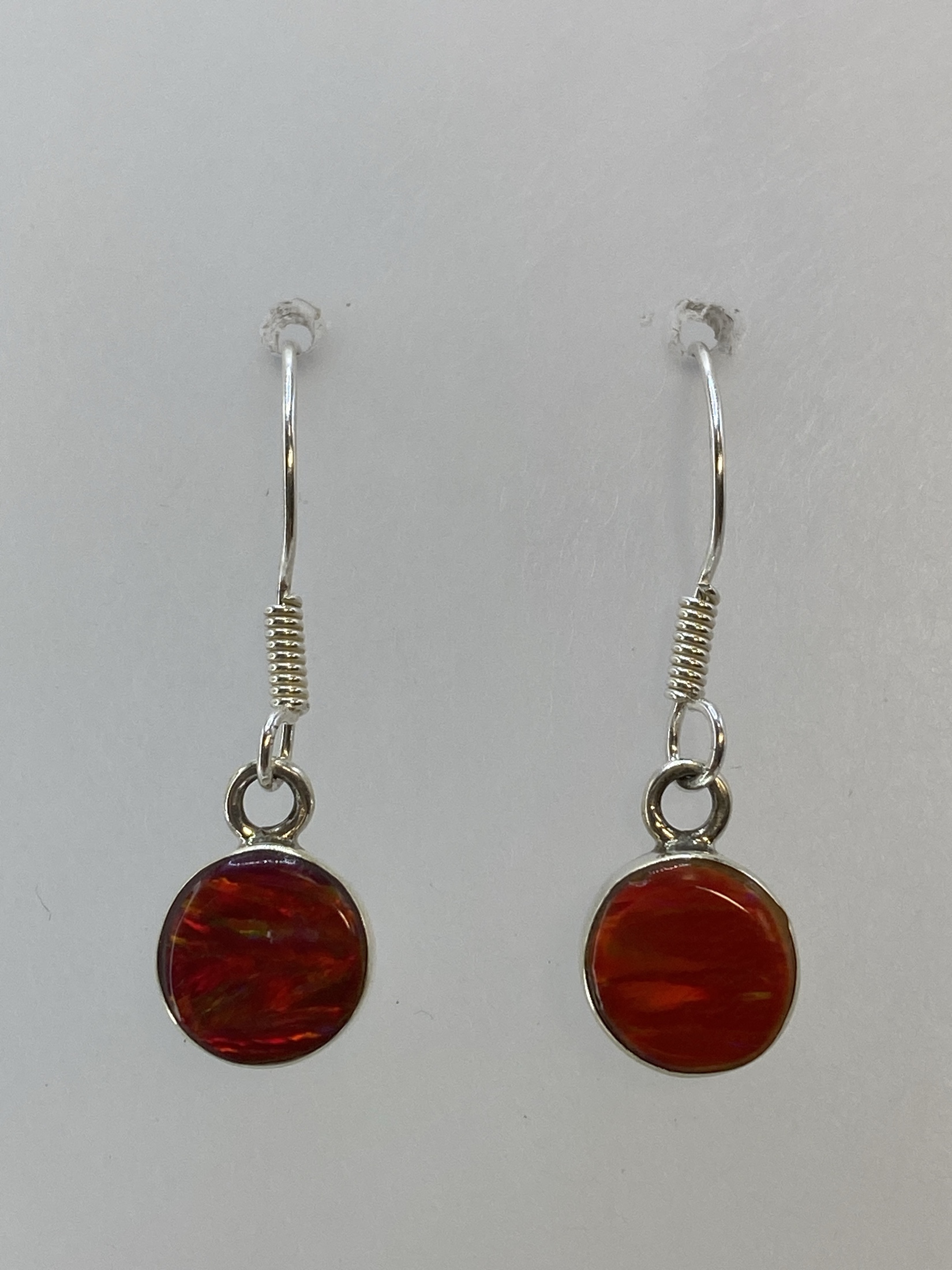 Aretes de Plata con Ópalo de Fuego — Taxco 925