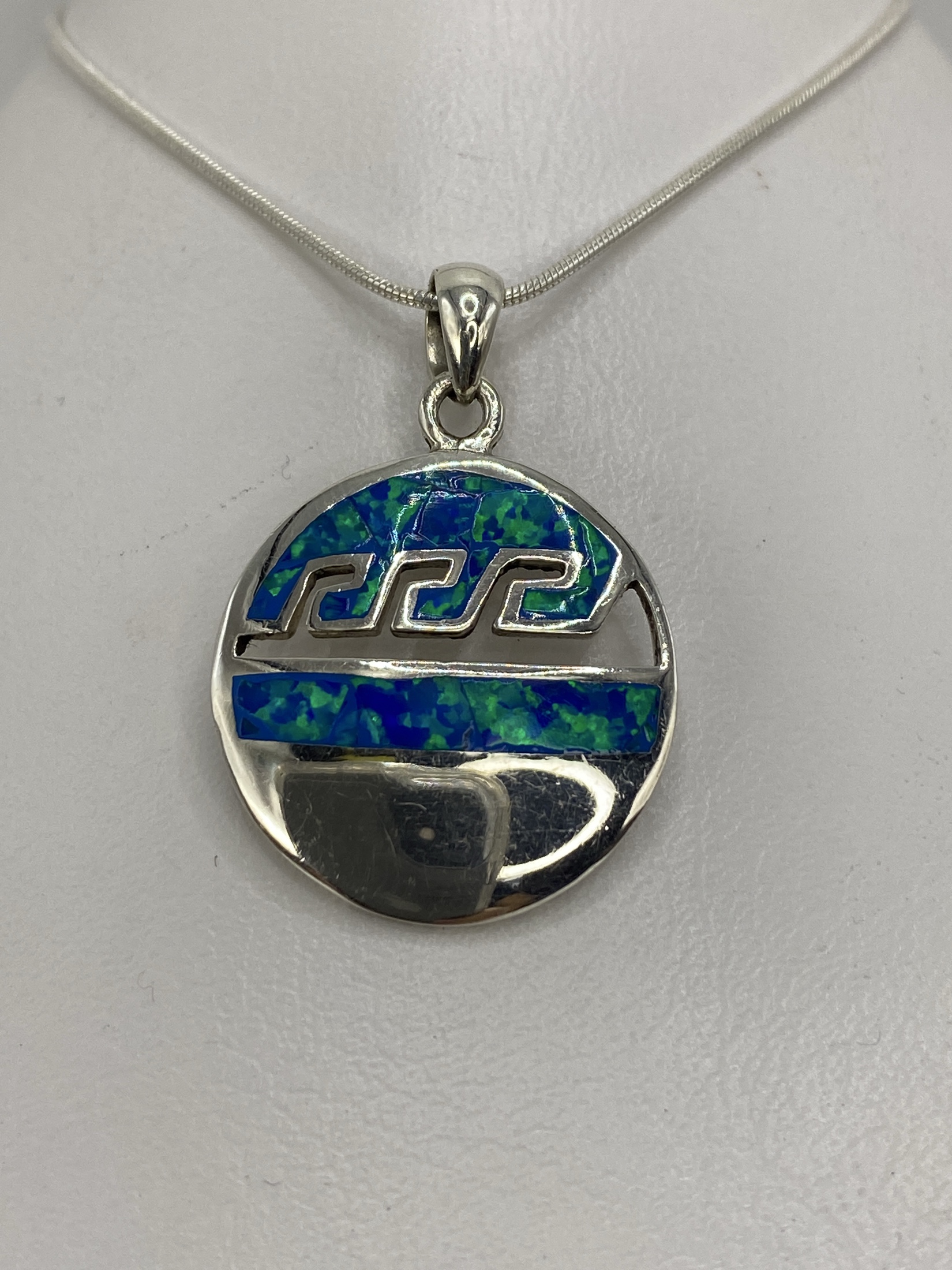 Dije Plata 950 Ópalo de Fuego Azul — Taxco