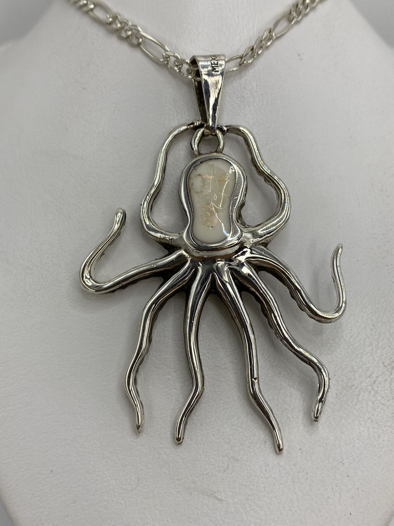 Dije Pulpo Plata 925 Ópalo de Fuego — Taxco Artesanal