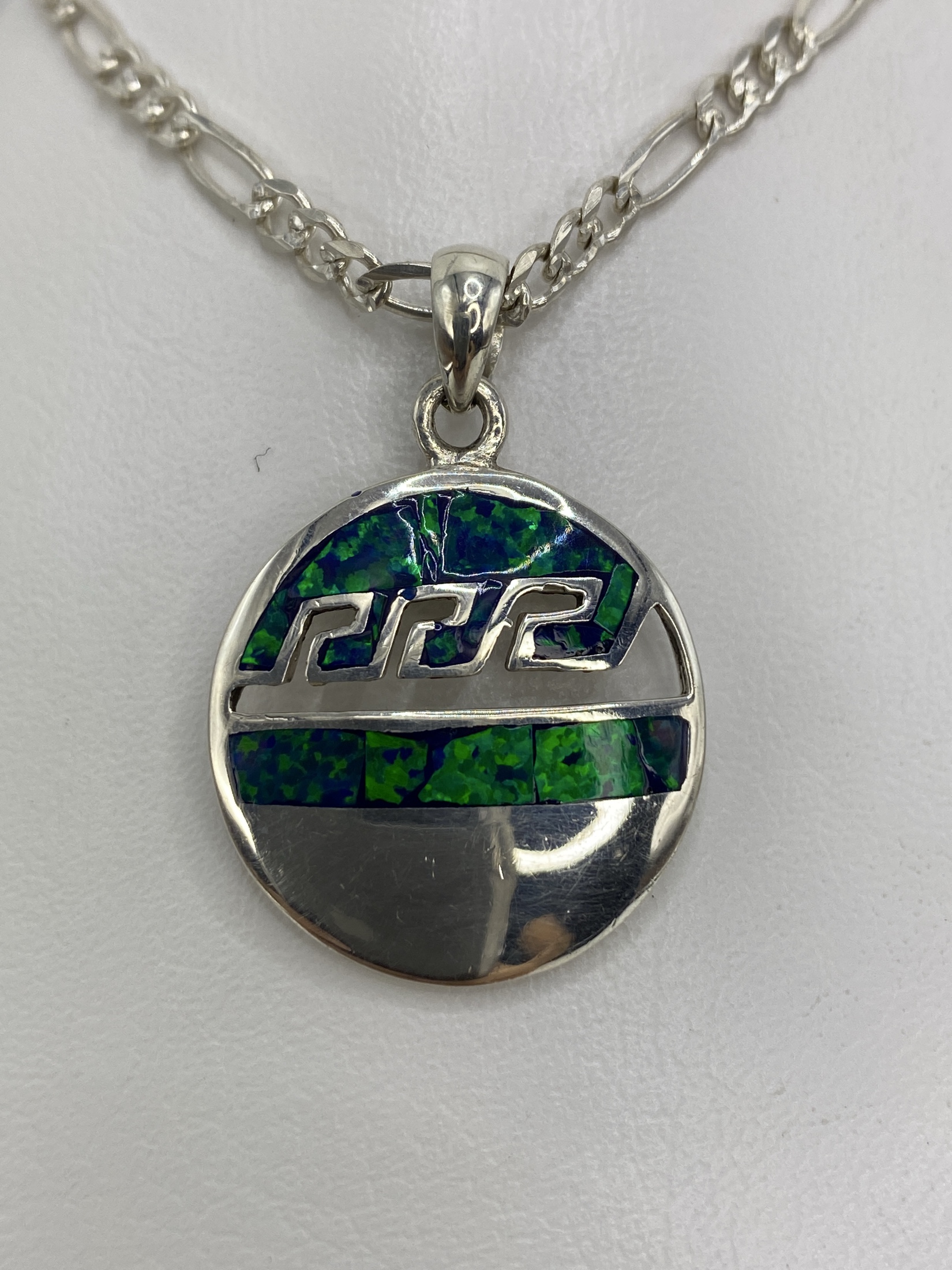 Dije Plata Ópalo de Fuego Espiral Prehispánico — Taxco 925