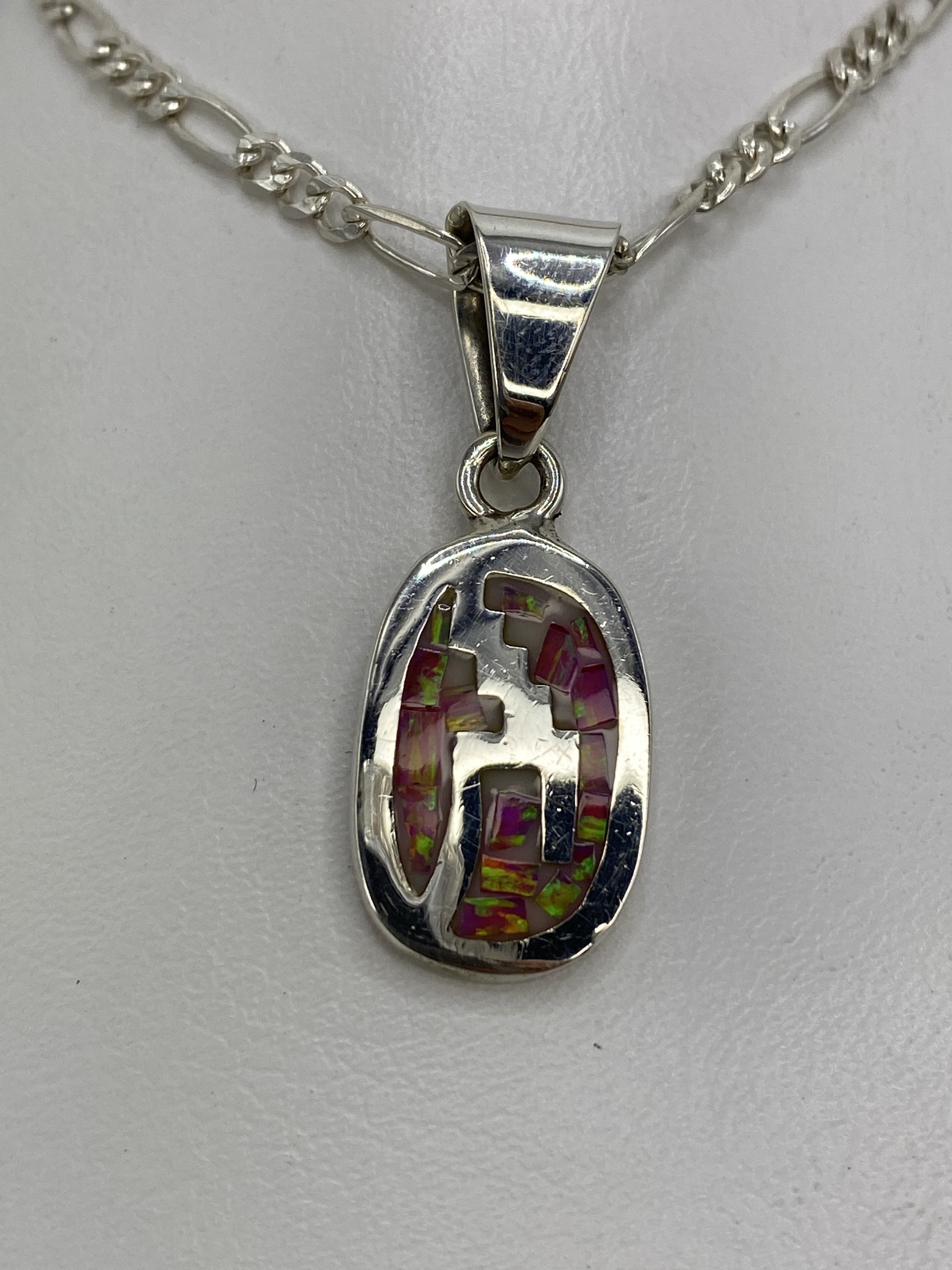Dije Plata 950 Ópalo de Fuego Rosa — Taxco Calado