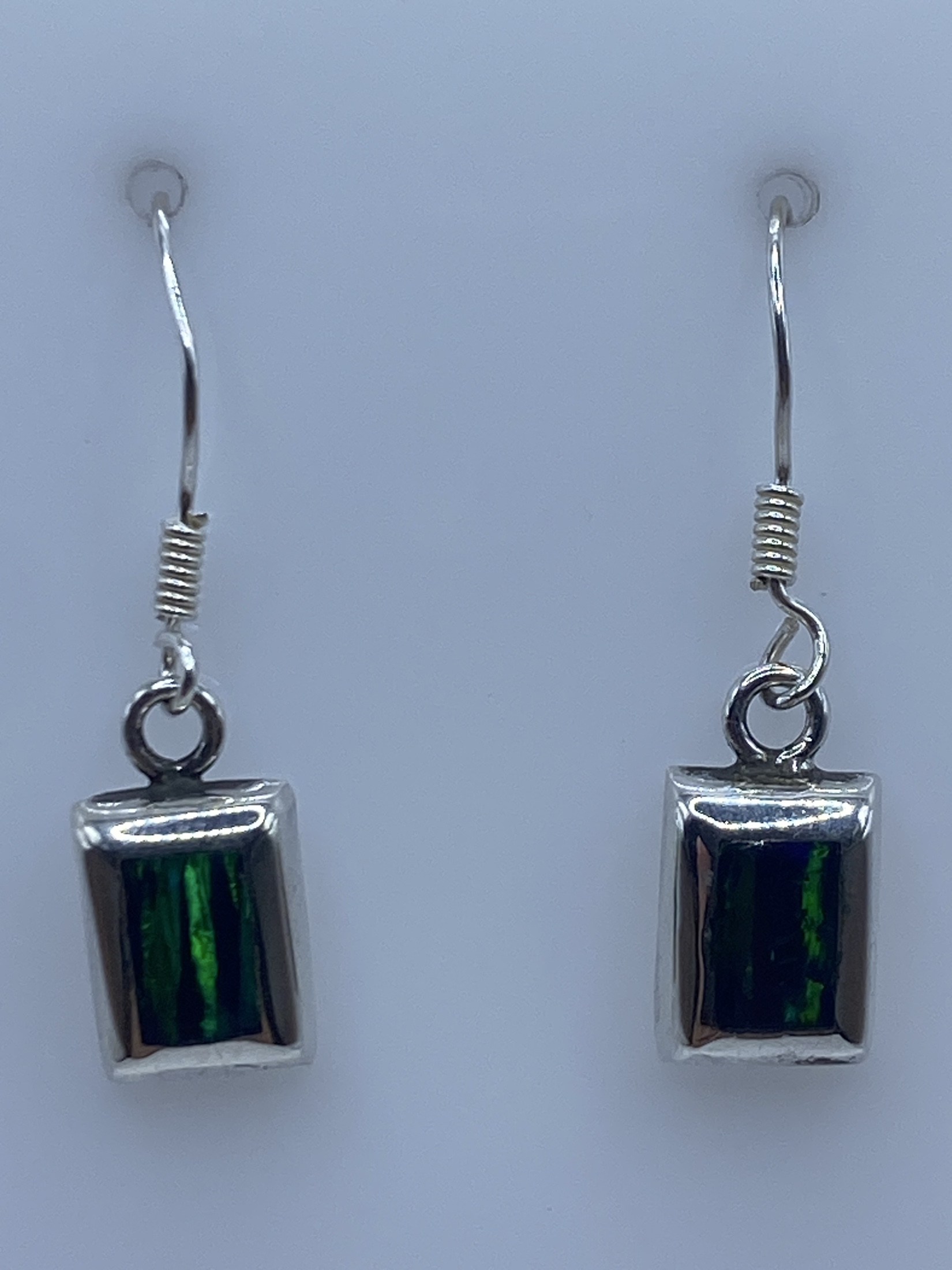 Aretes Plata Ópalo de Fuego Cuadrados — Taxco 925