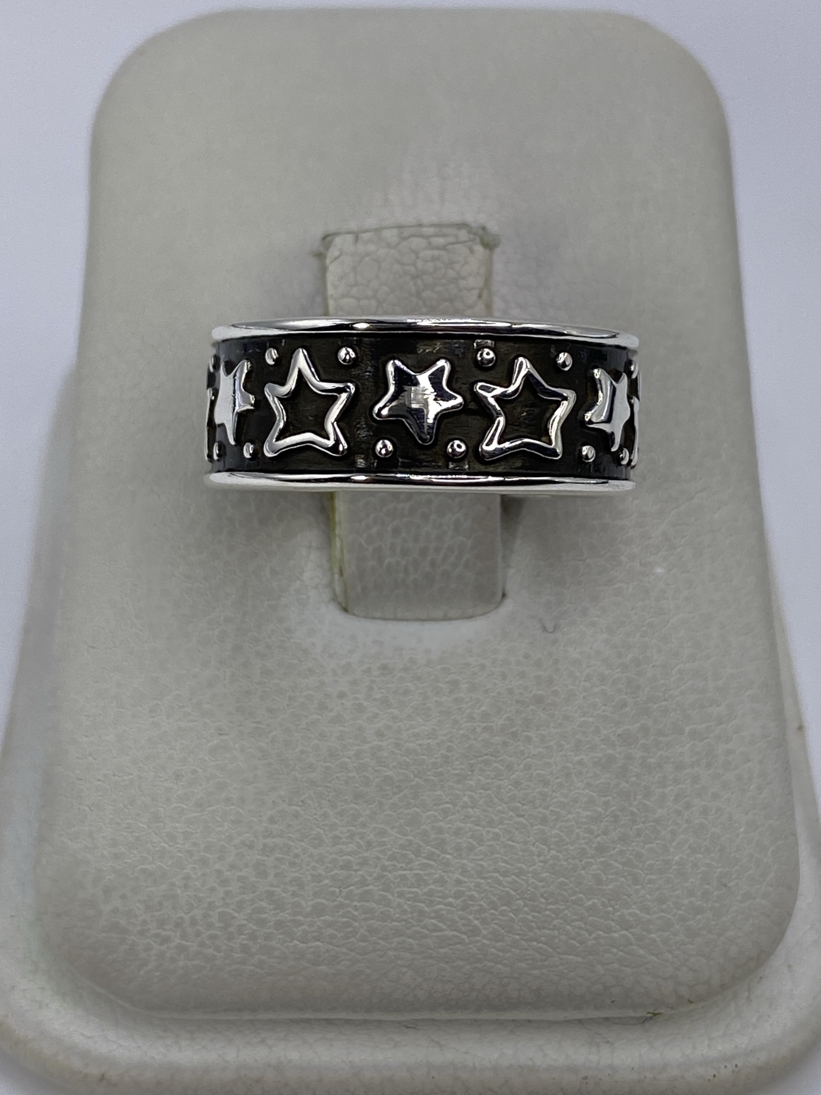Anillo de Plata Repujado Estrellas — Taxco 925
