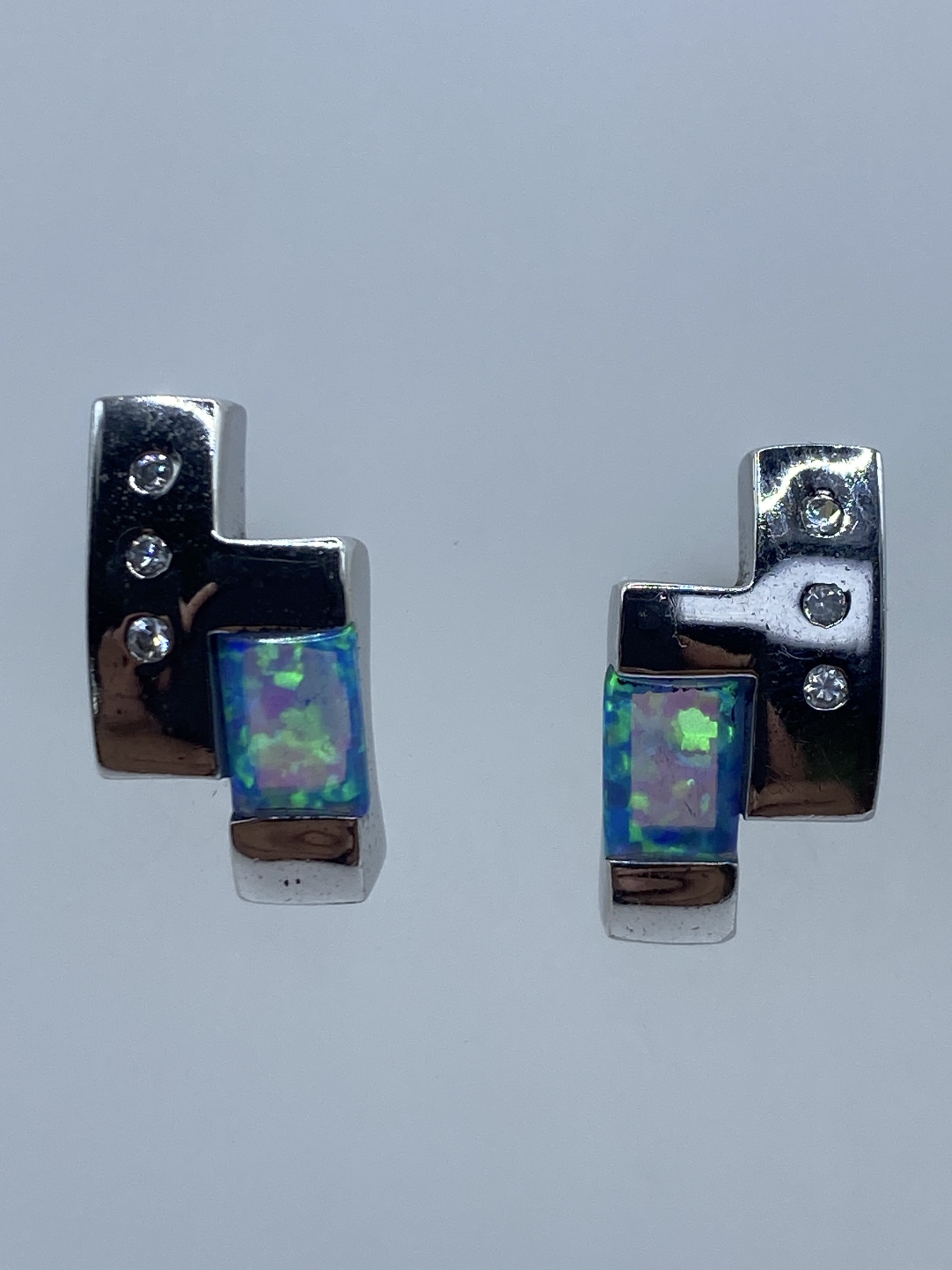 Aretes de Plata Ópalo de Fuego — Taxco 925