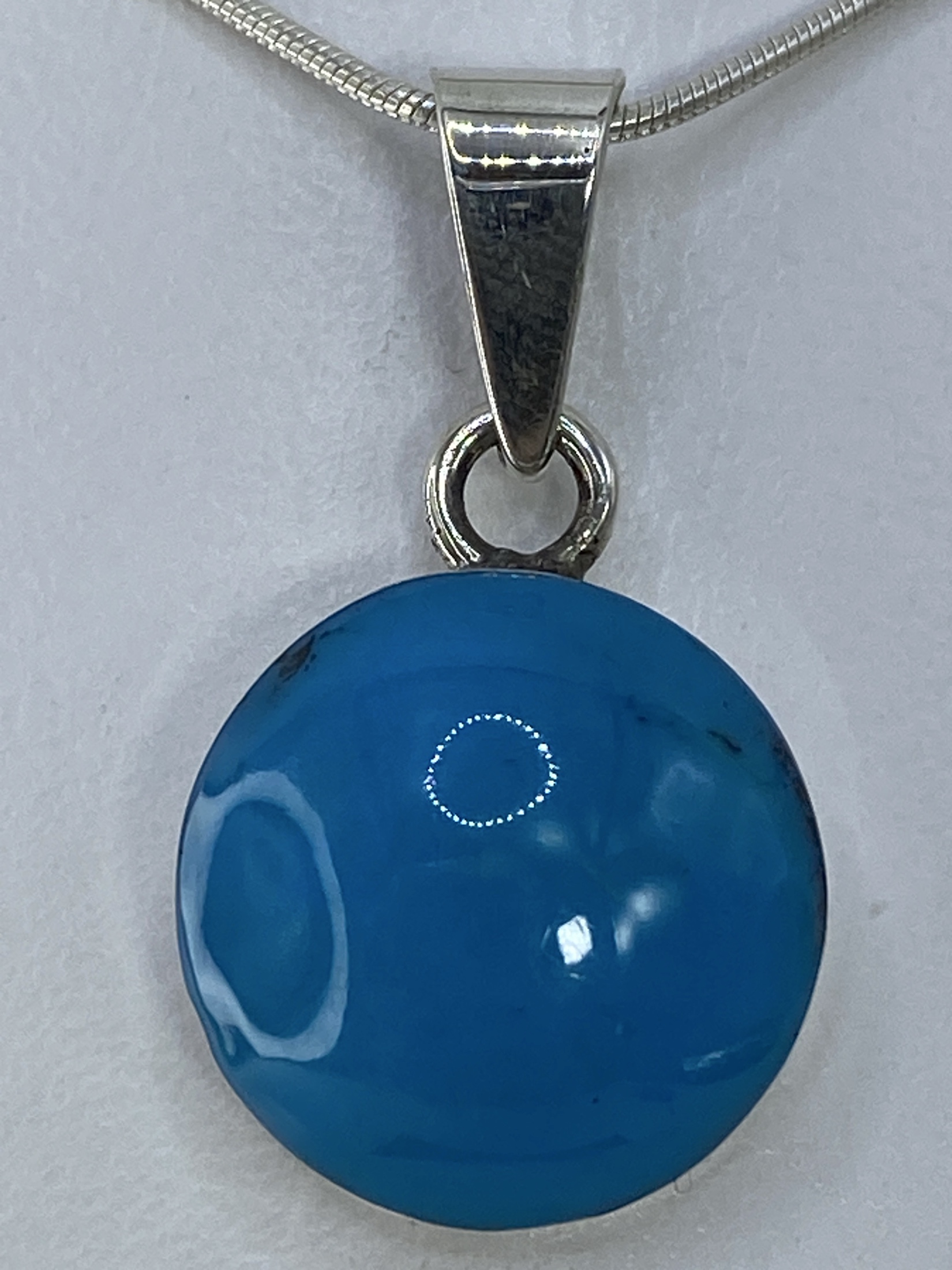 Dije Turquesa Azul Cielo en Plata 950 — Taxco