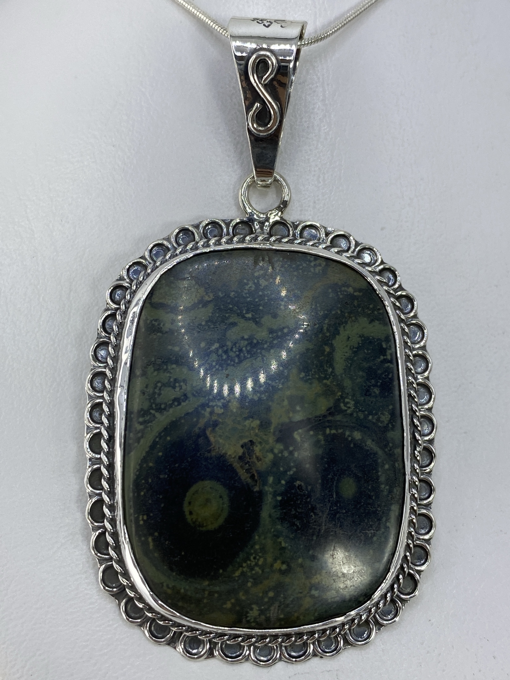 Dije de Plata 950 con Piedra Verde — Taxco