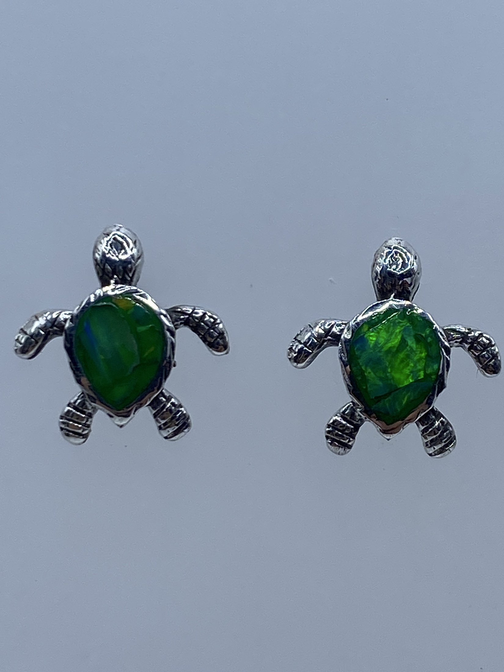 Aretes Plata 950 Ópalo de Fuego Verde Limón